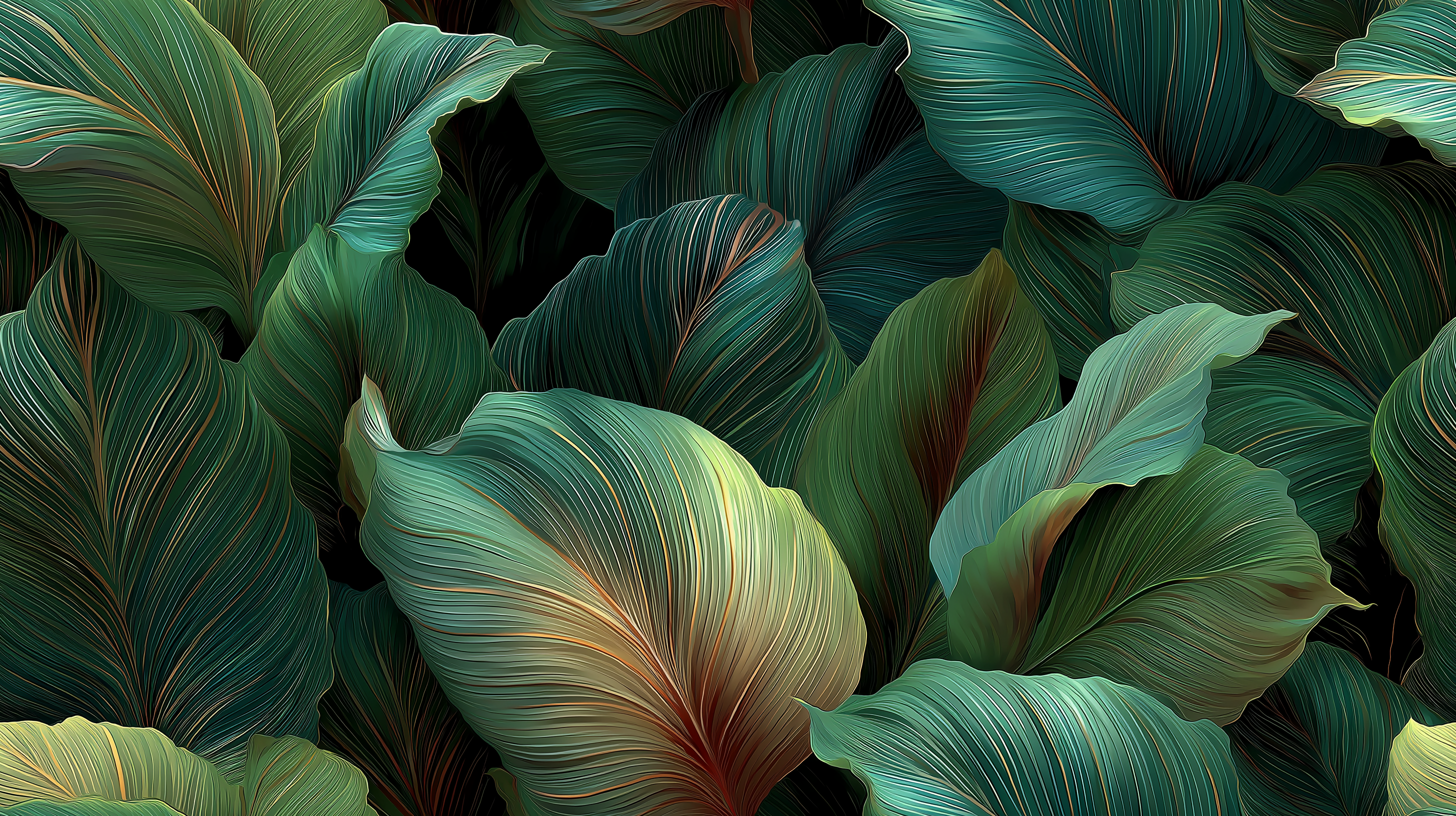 Emerald Canopy Tropical Leaf Wall Mural