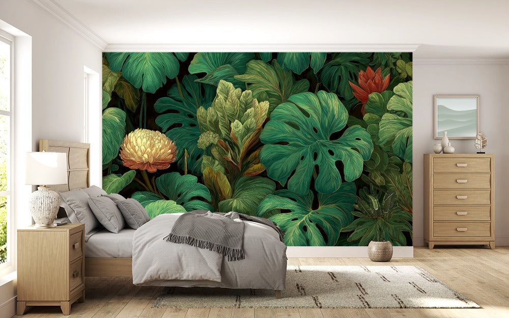 Luxury Botanicals: Natural Art Featuring Monstera and Lotus in Contemporary Style