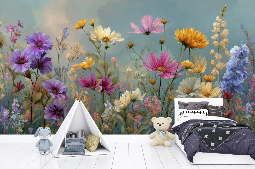 Field of Dreams: Wildflower Illustration in Soft and Vibrant Tones