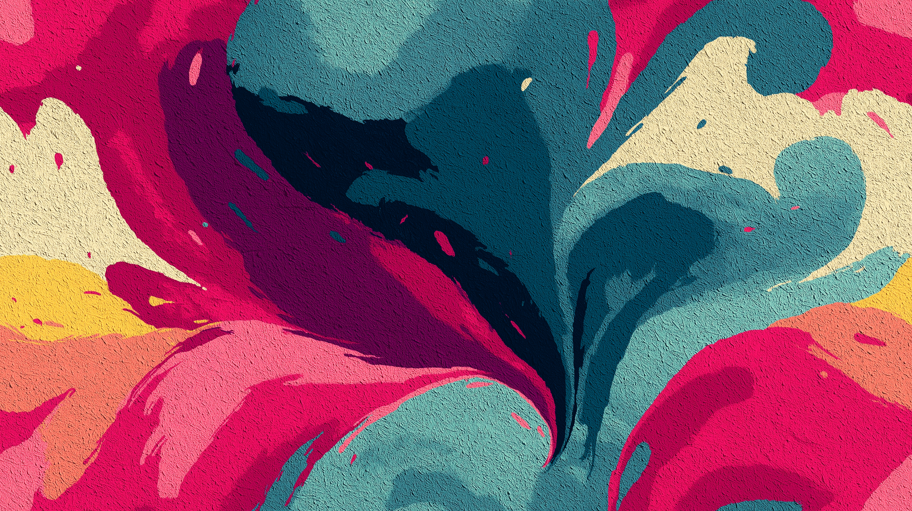 Vivid Bloom Abstract Color Wave Wall Mural