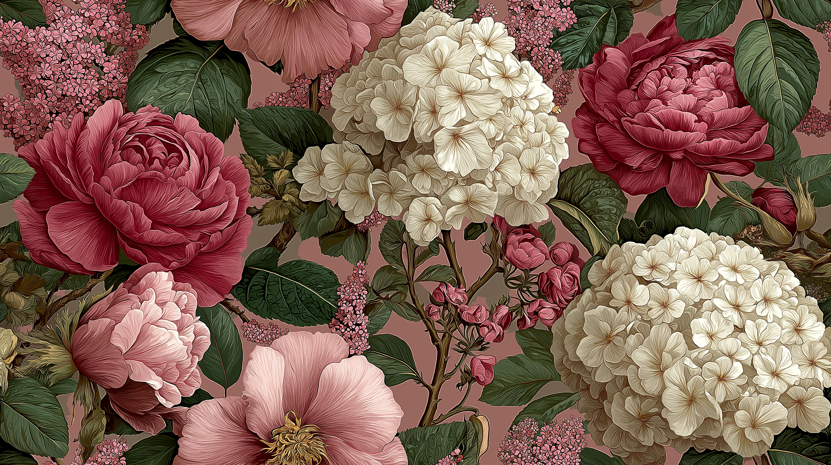 Heirloom Garden Floral Wall Mural