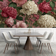 Natural Elegance: Floral Design with Peonies and Hydrangeas in Illustrated Style