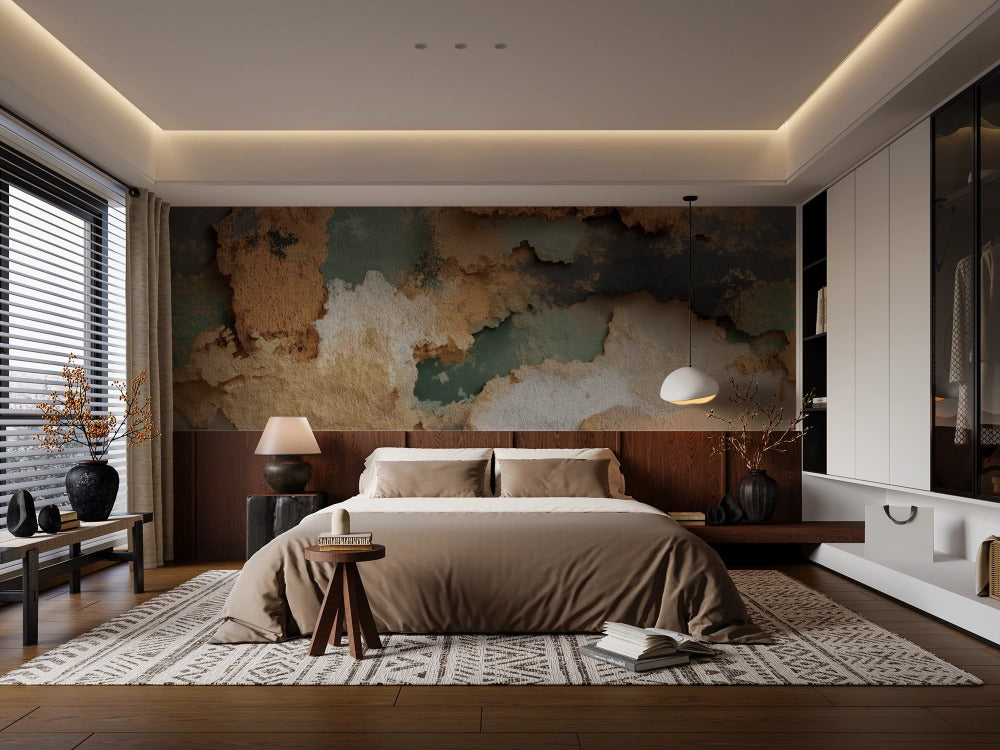 Imperfect Beauty: Abstract Aged Surface Art in Wabi-Sabi Style