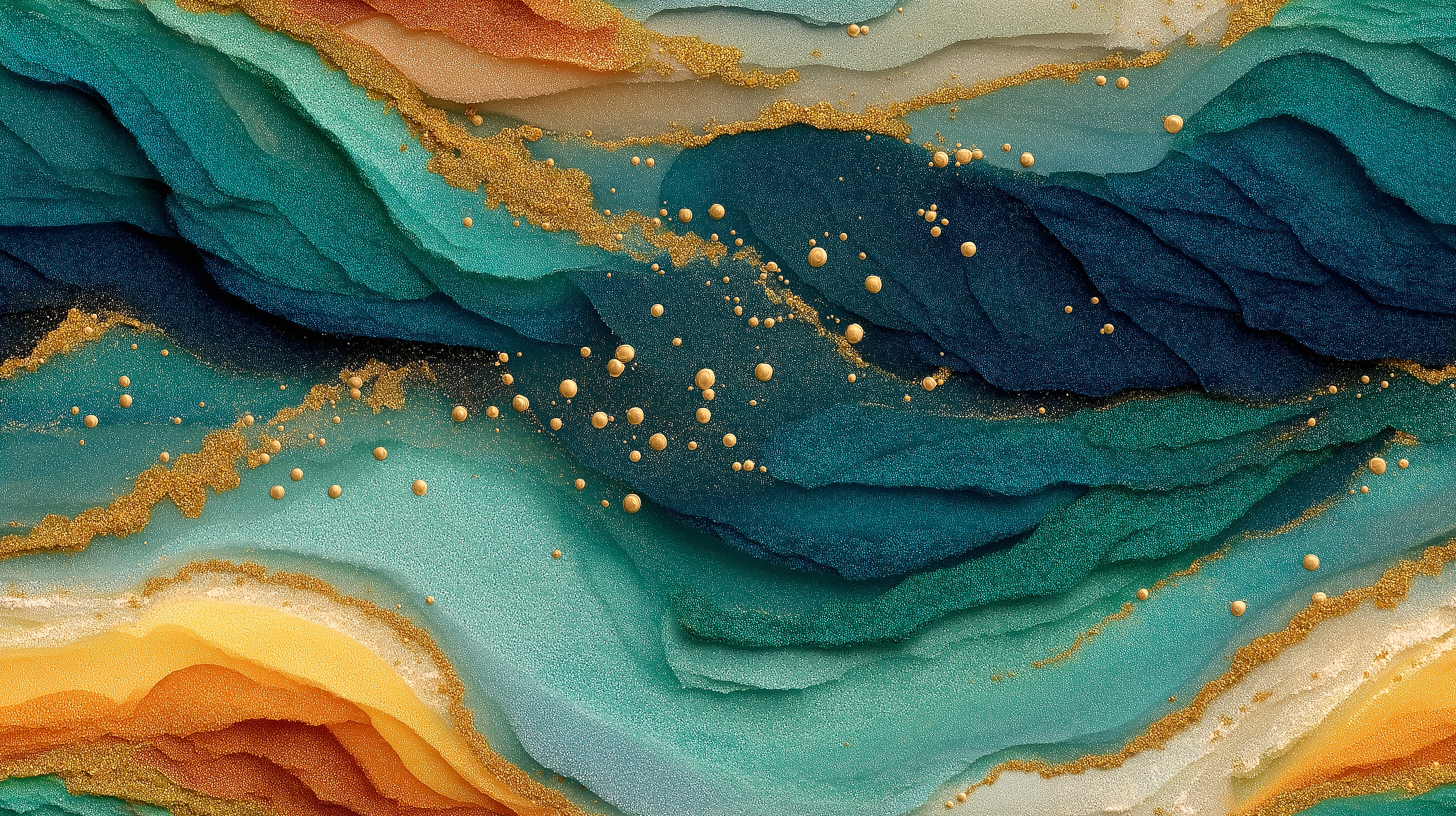 Gilded Tidal Strata Wall Mural