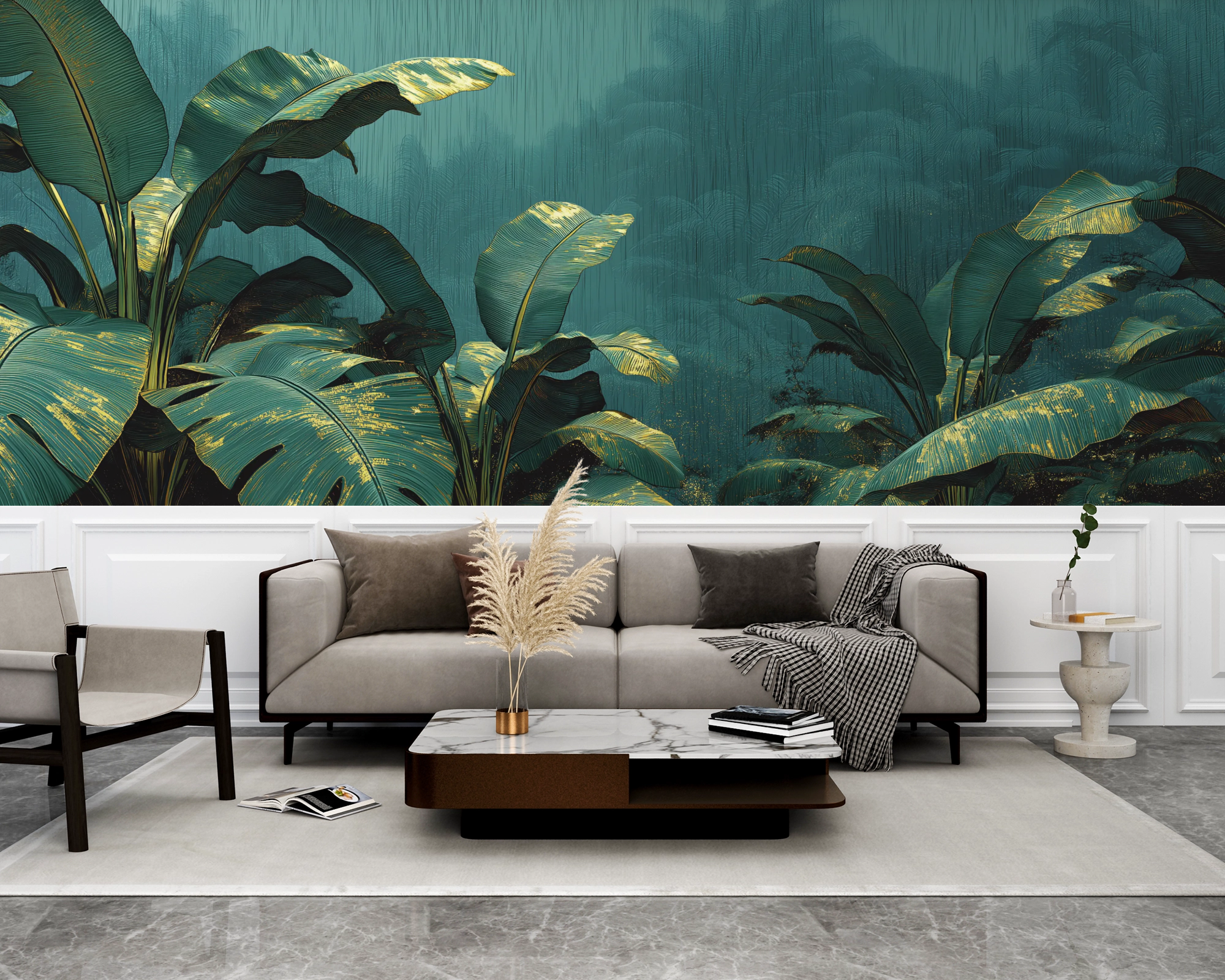 Gilded Palm Serenity Wall Mural