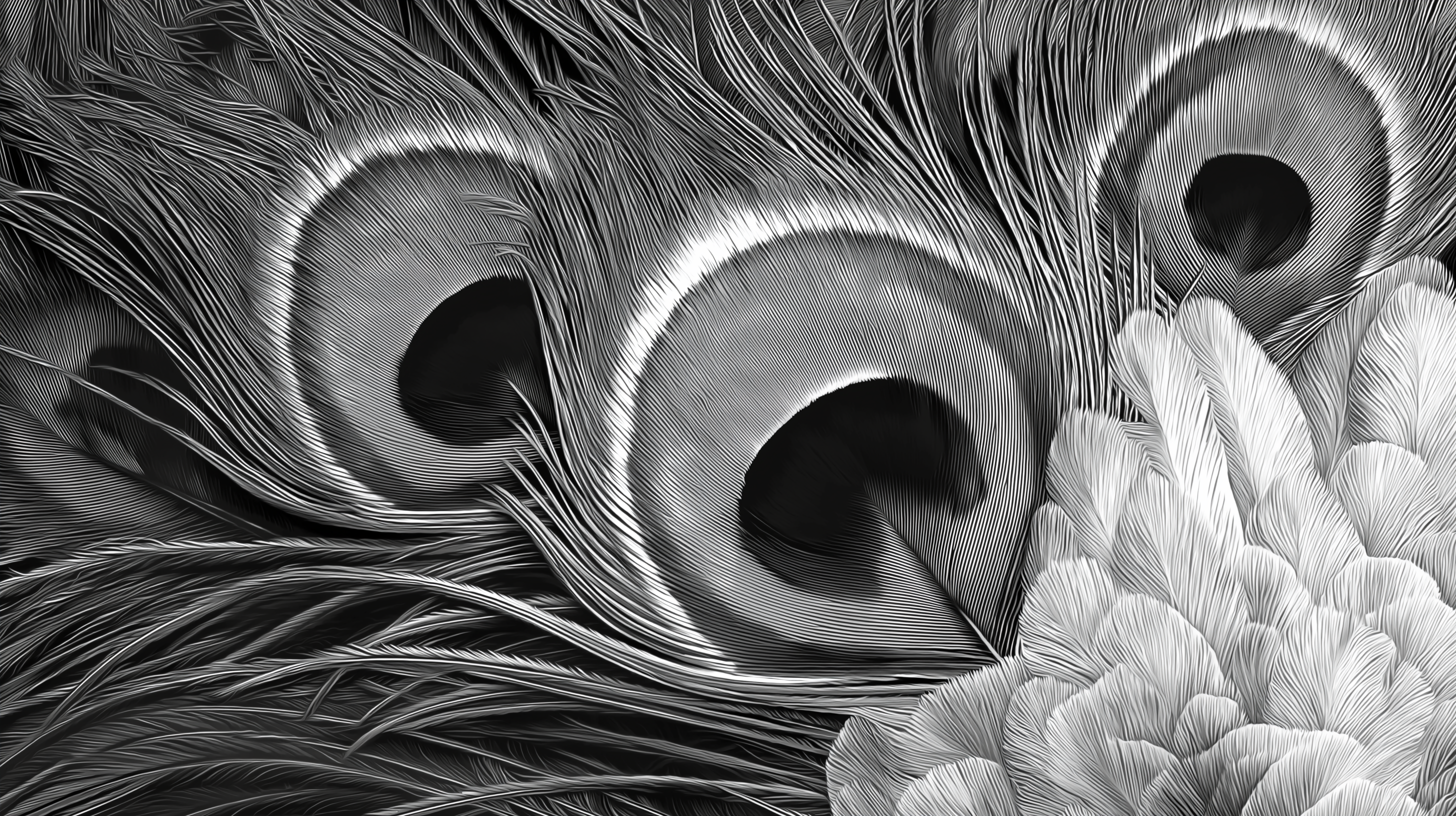 Obsidian Plume Wall Mural