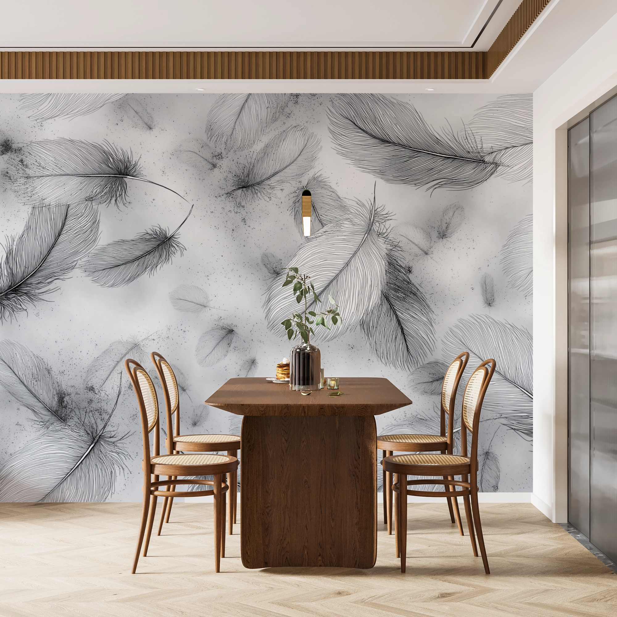 Whispered Plume Wall Mural