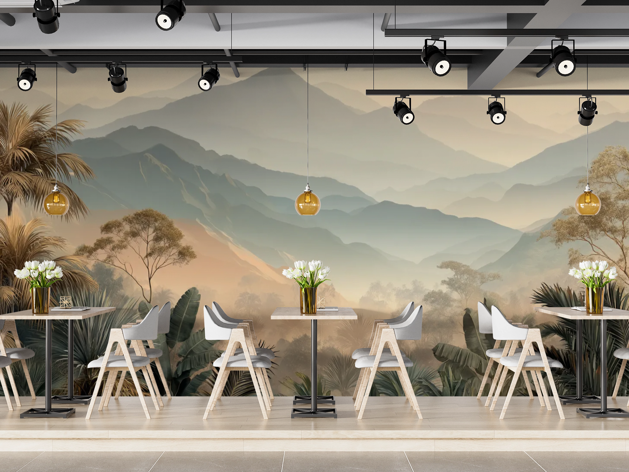 Golden Horizon Highlands Wall Mural