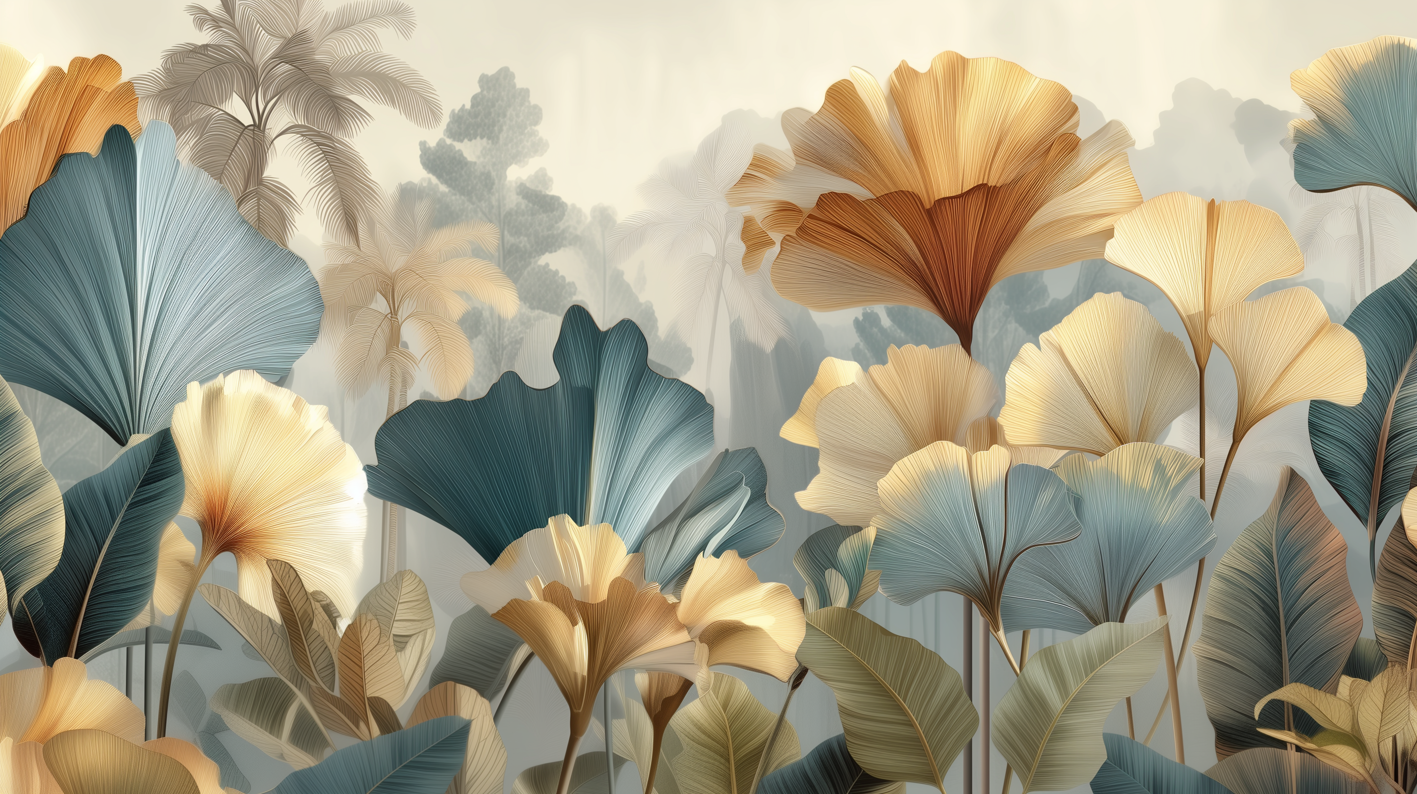 Ginkgo Elegance Botanical Wall Mural