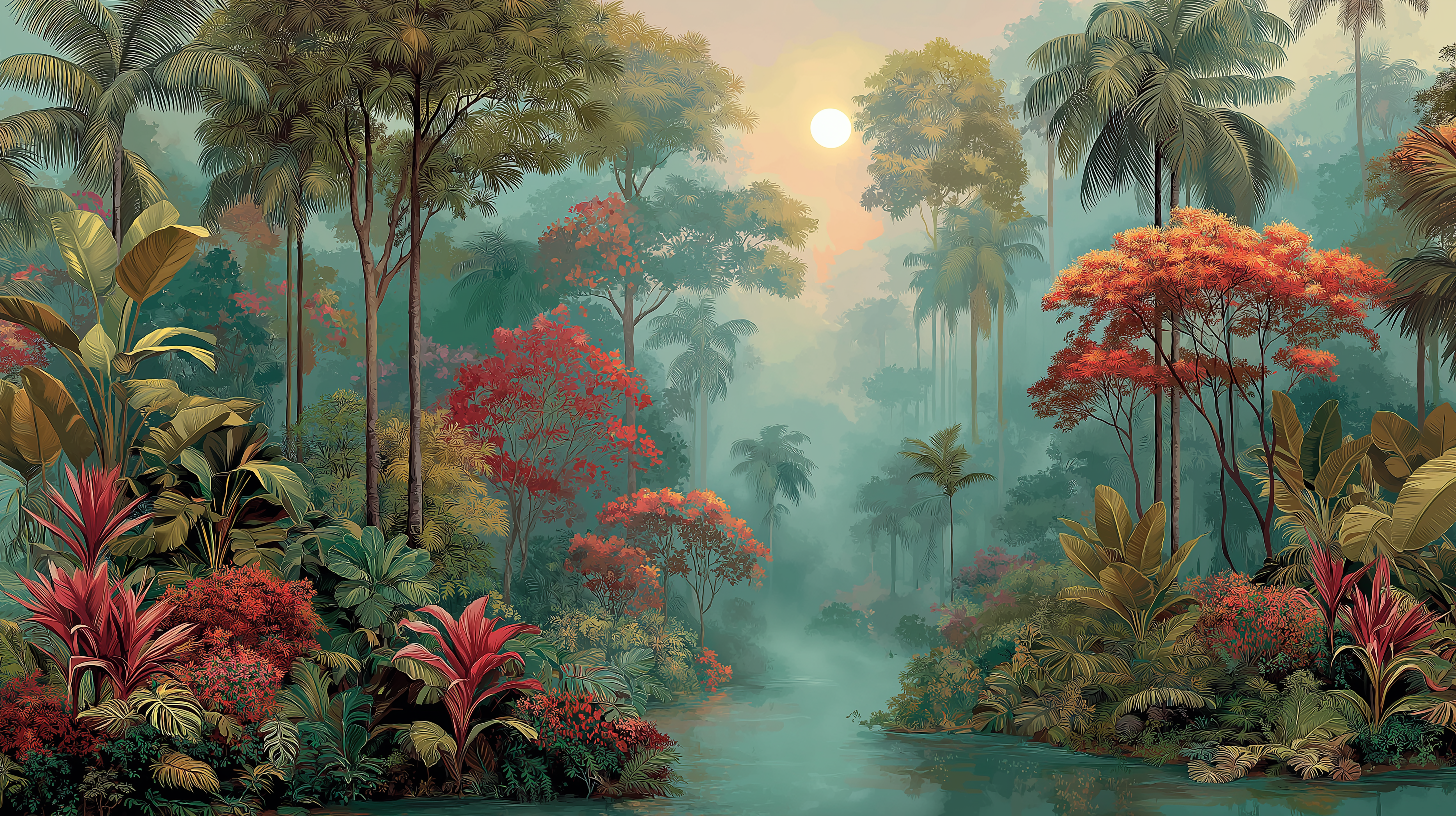Emerald River Canopy Wall Mural