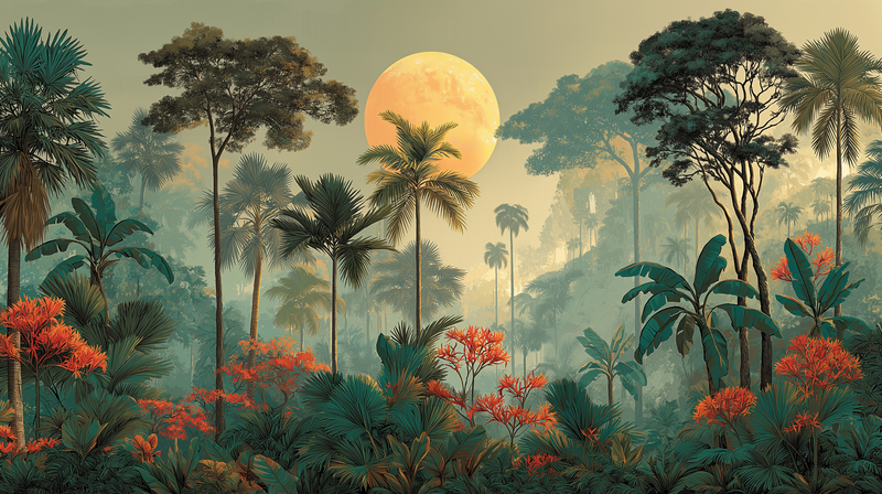 Golden Canopy Tropics Wall Mural