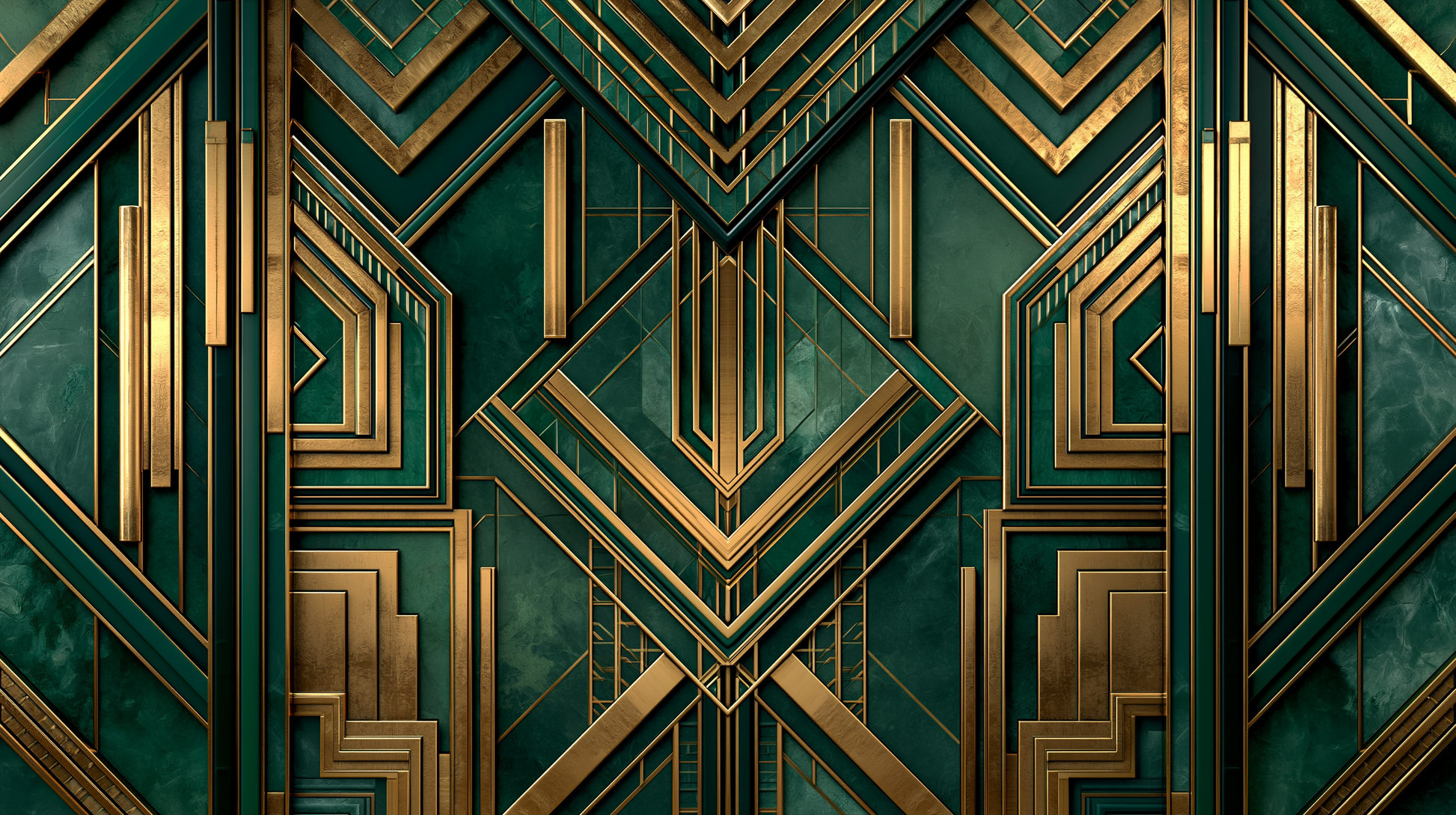 Emerald Deco Prestige Wall Mural – premium peel-and-stick wall mural