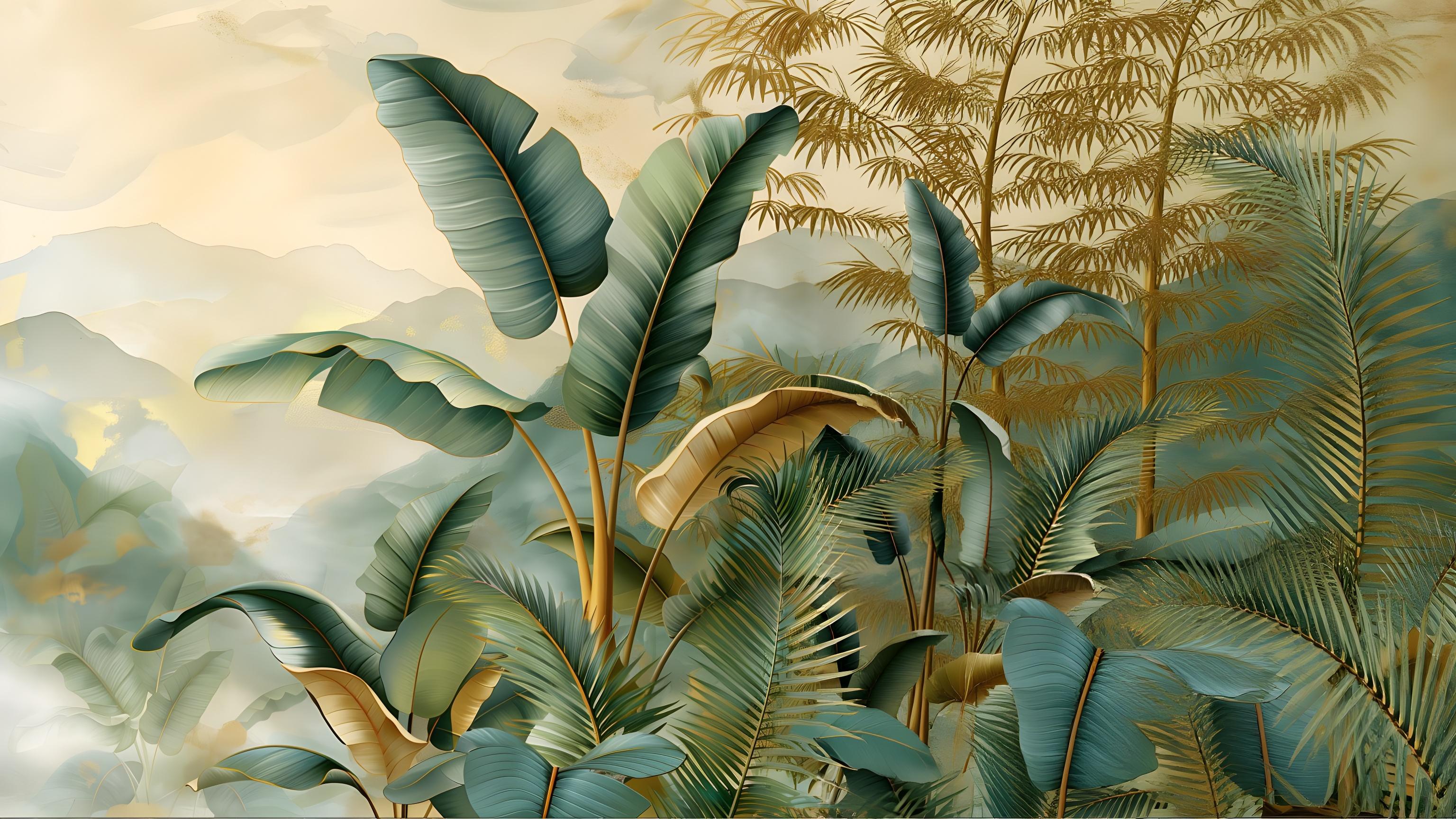 Tropical Canopy Botanical Wall Mural