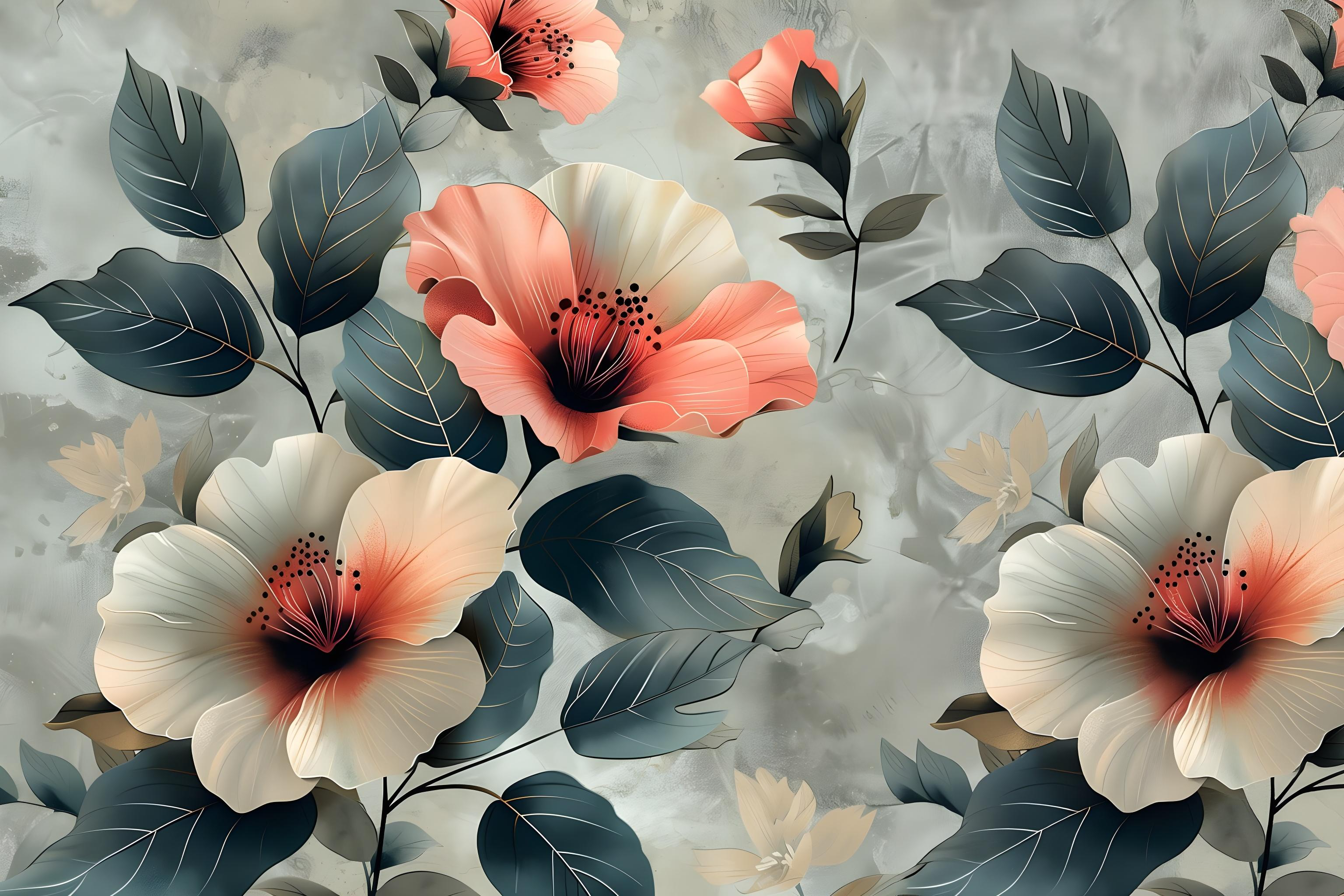 Blush Ivory Botanical Wall Mural