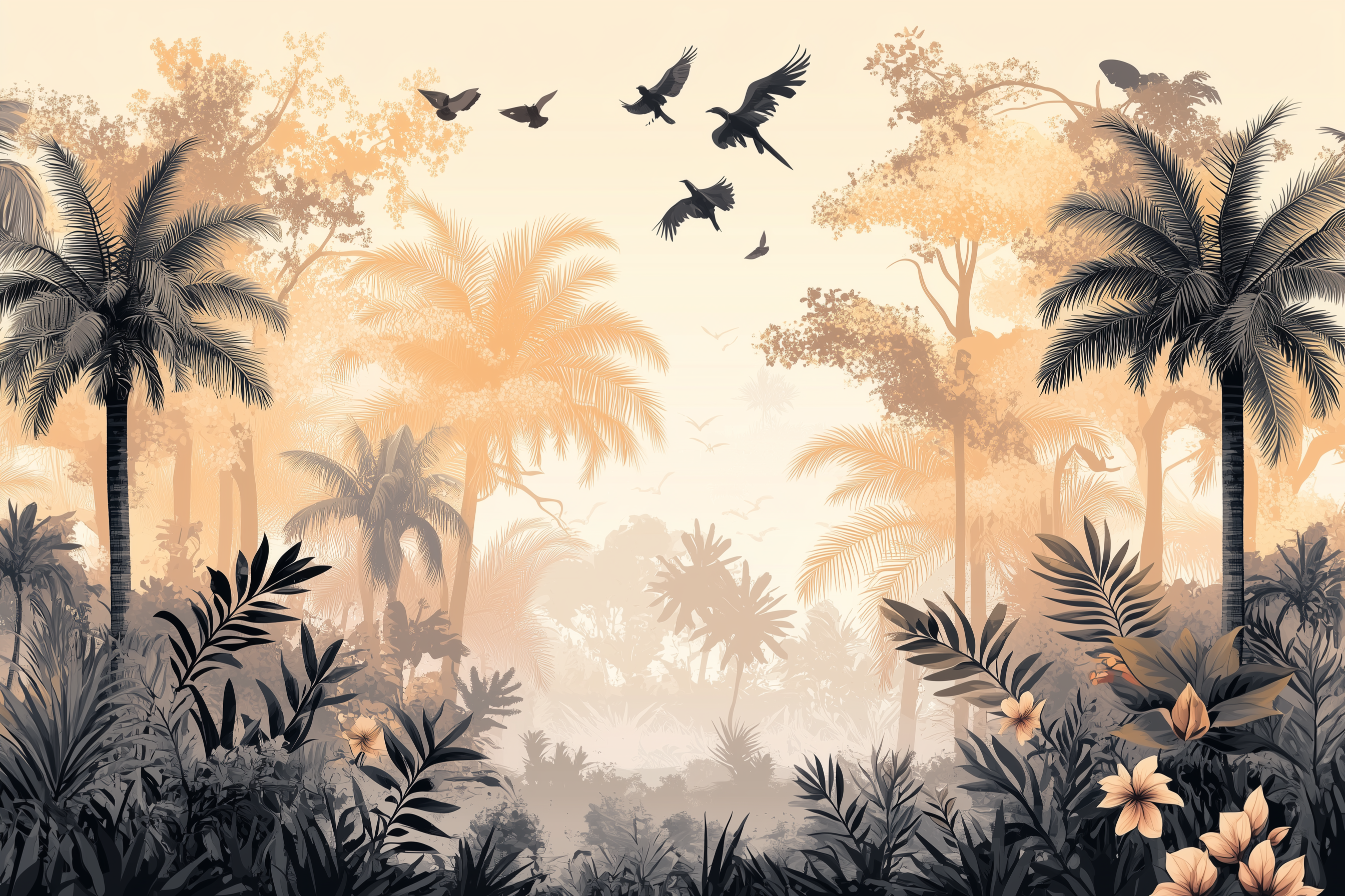 Golden Canopy Dawn Mural