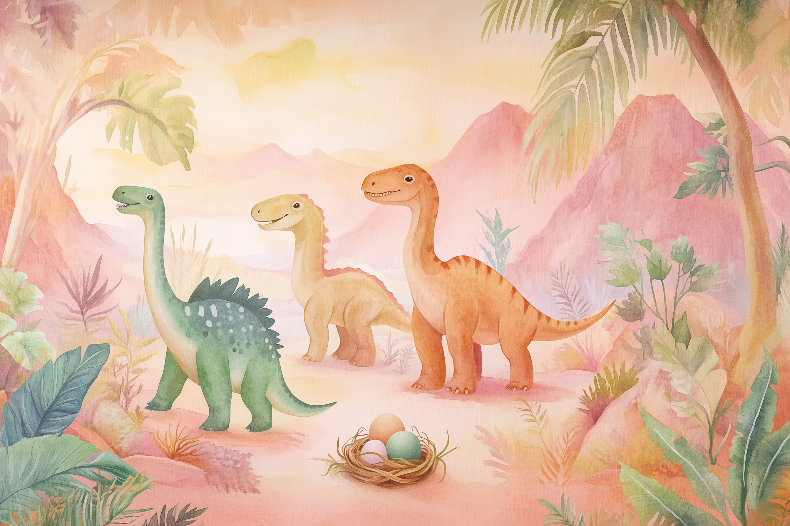 Gentle Dinosaurs Dreamland Mural