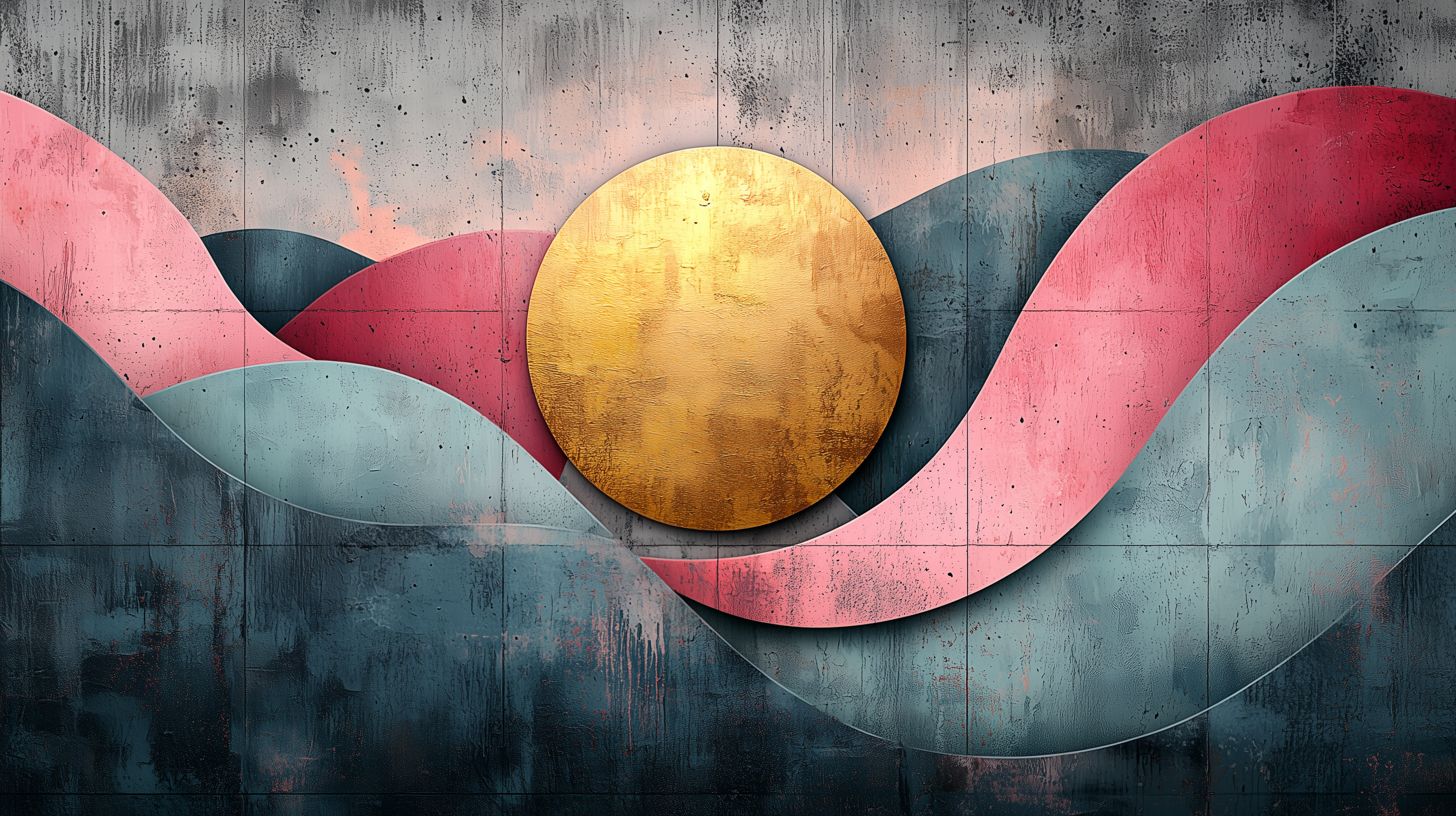 Gilded Horizon Abstract Wall Mural