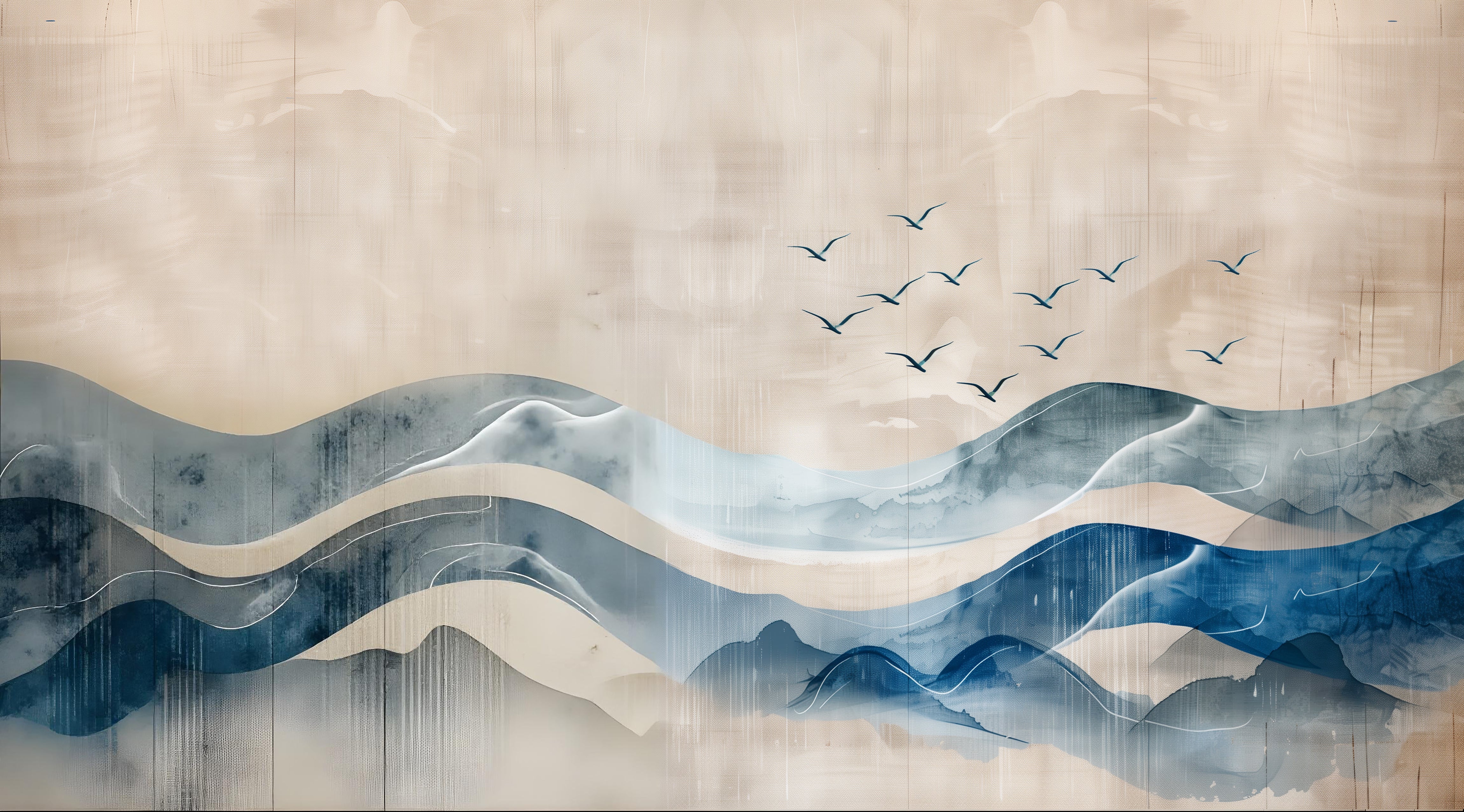 Drifting Horizon Abstract Landscape Wall Mural