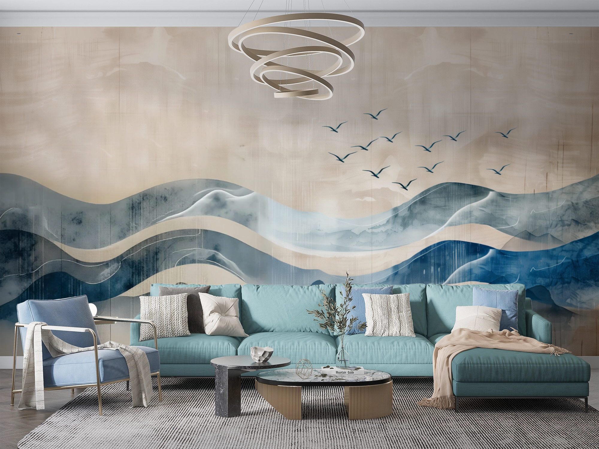 Drifting Horizon Abstract Landscape Wall Mural
