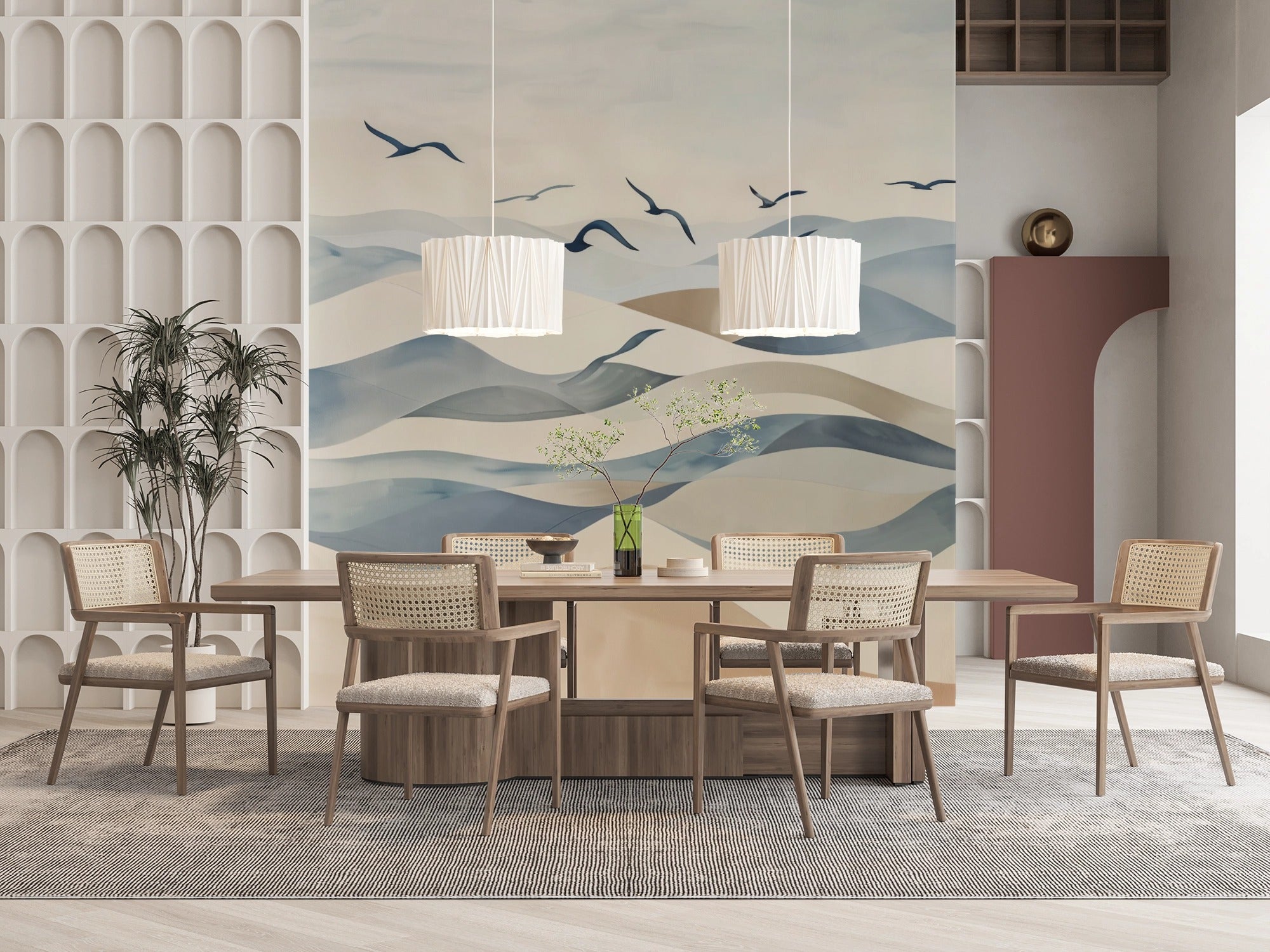 Layered Horizon Landscape Wall Mural