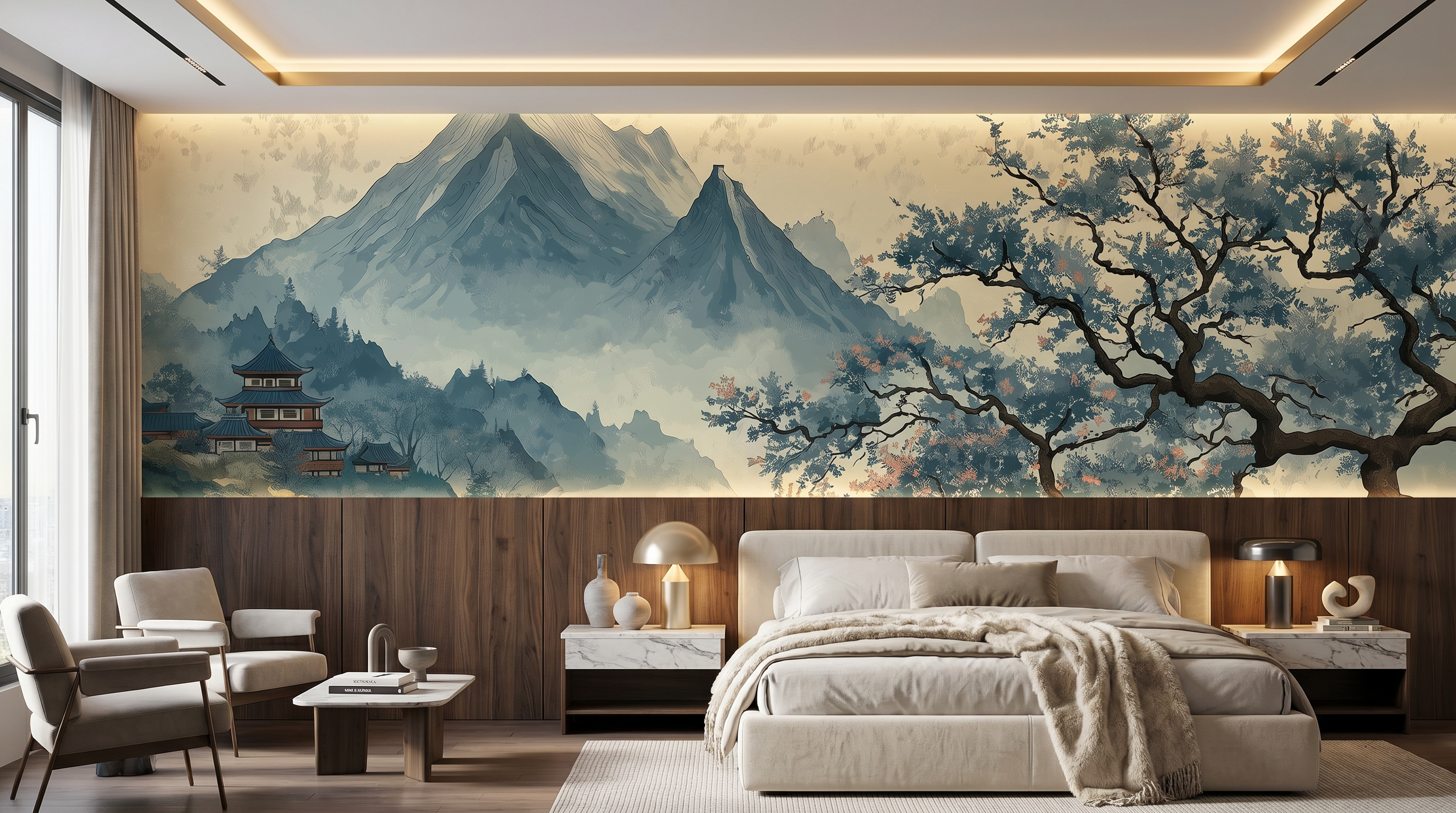 Celestial Peak Temple Wall Mural