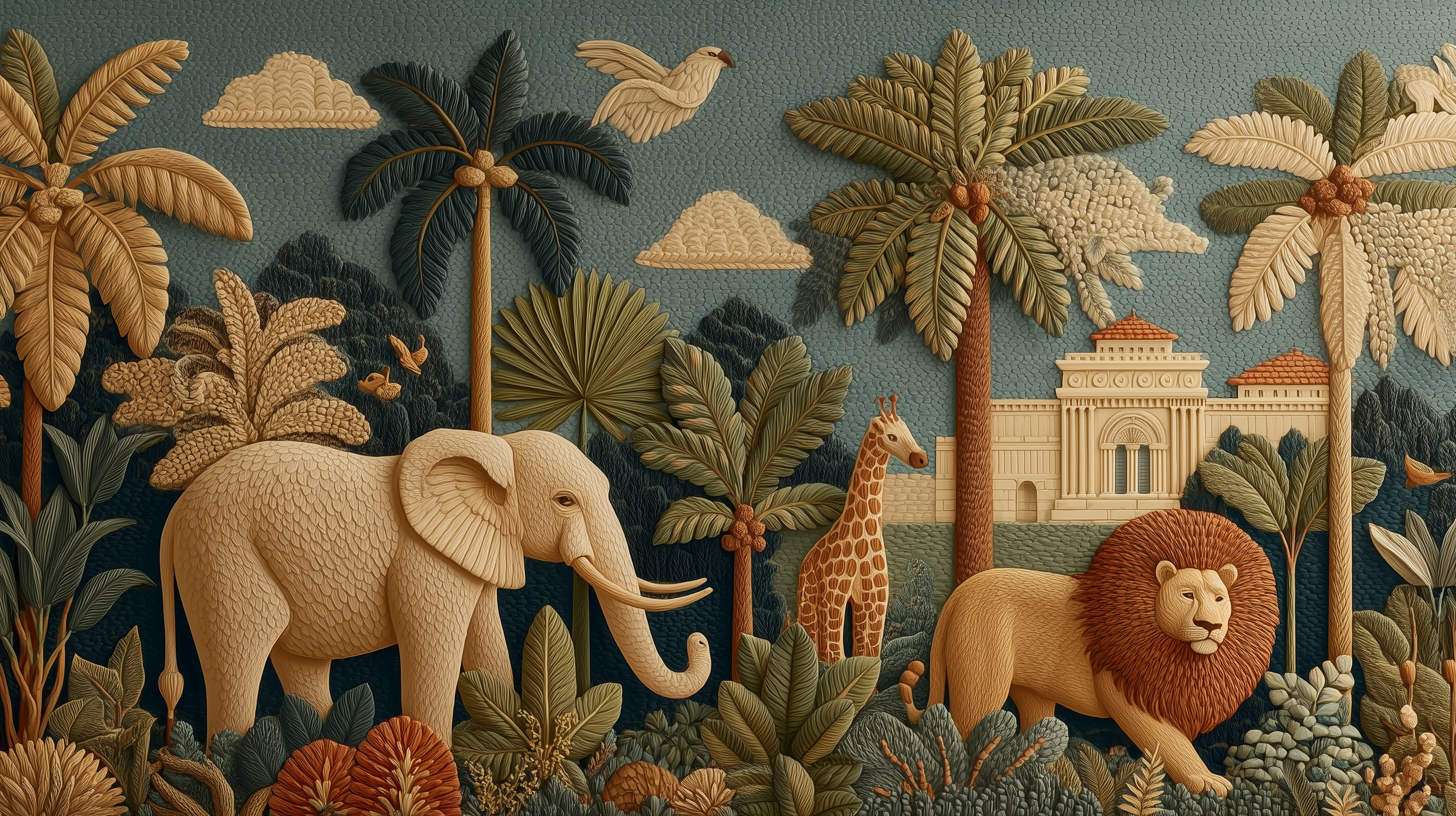 Safari Palace Botanical Wall Mural