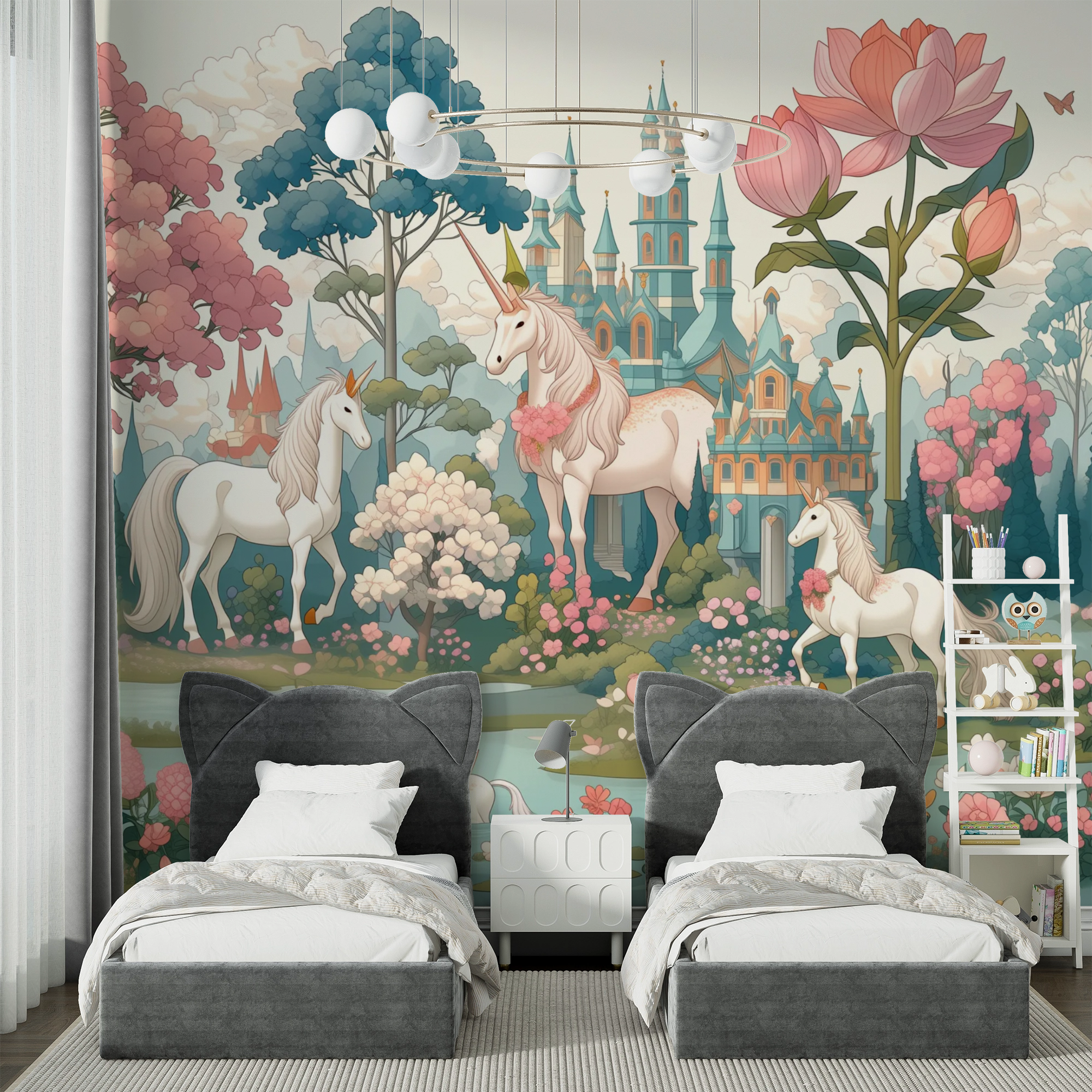 Enchanted Unicorn Garden Wall Mural