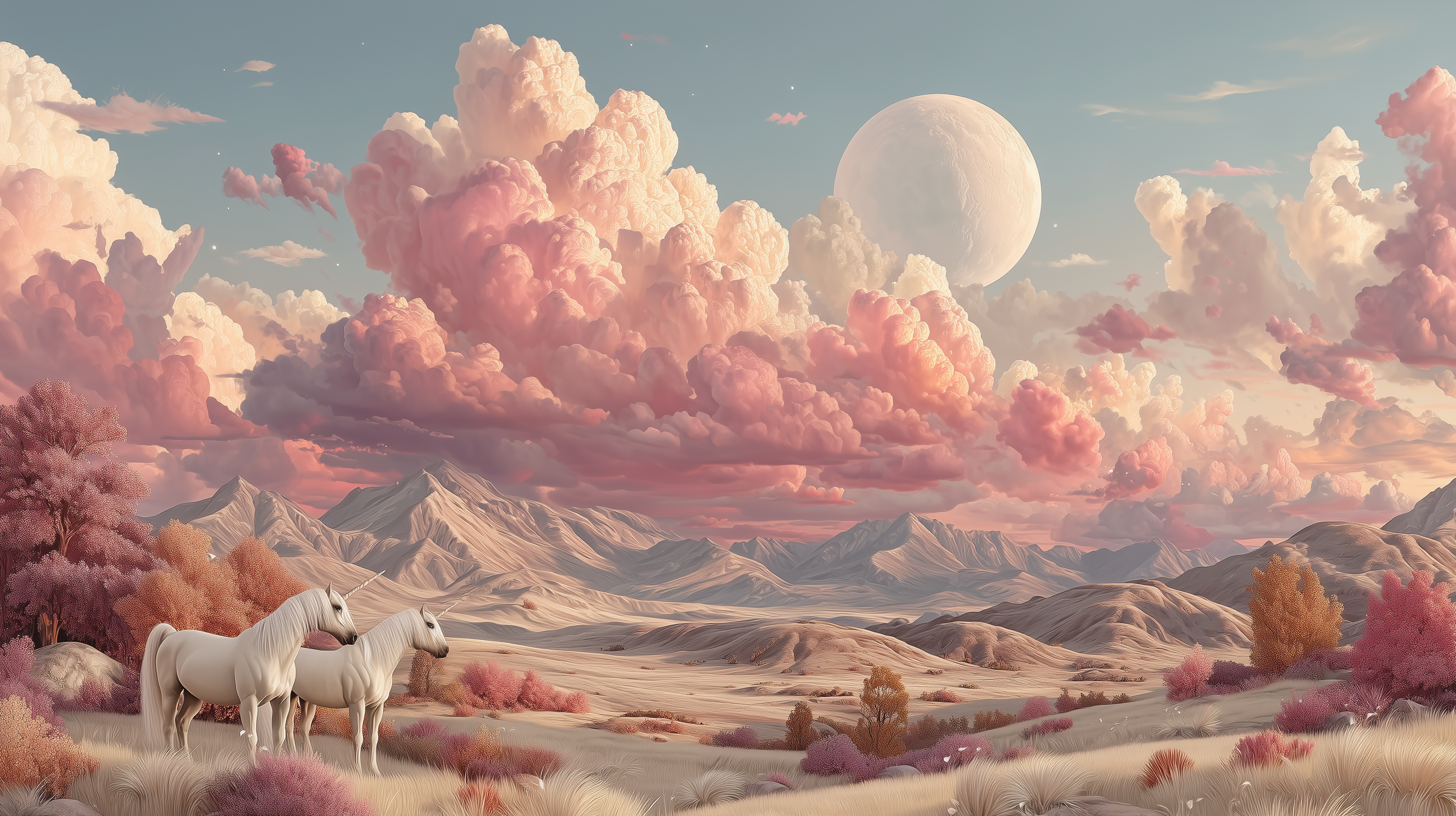Blush Moon Unicorn Valley Wall Mural