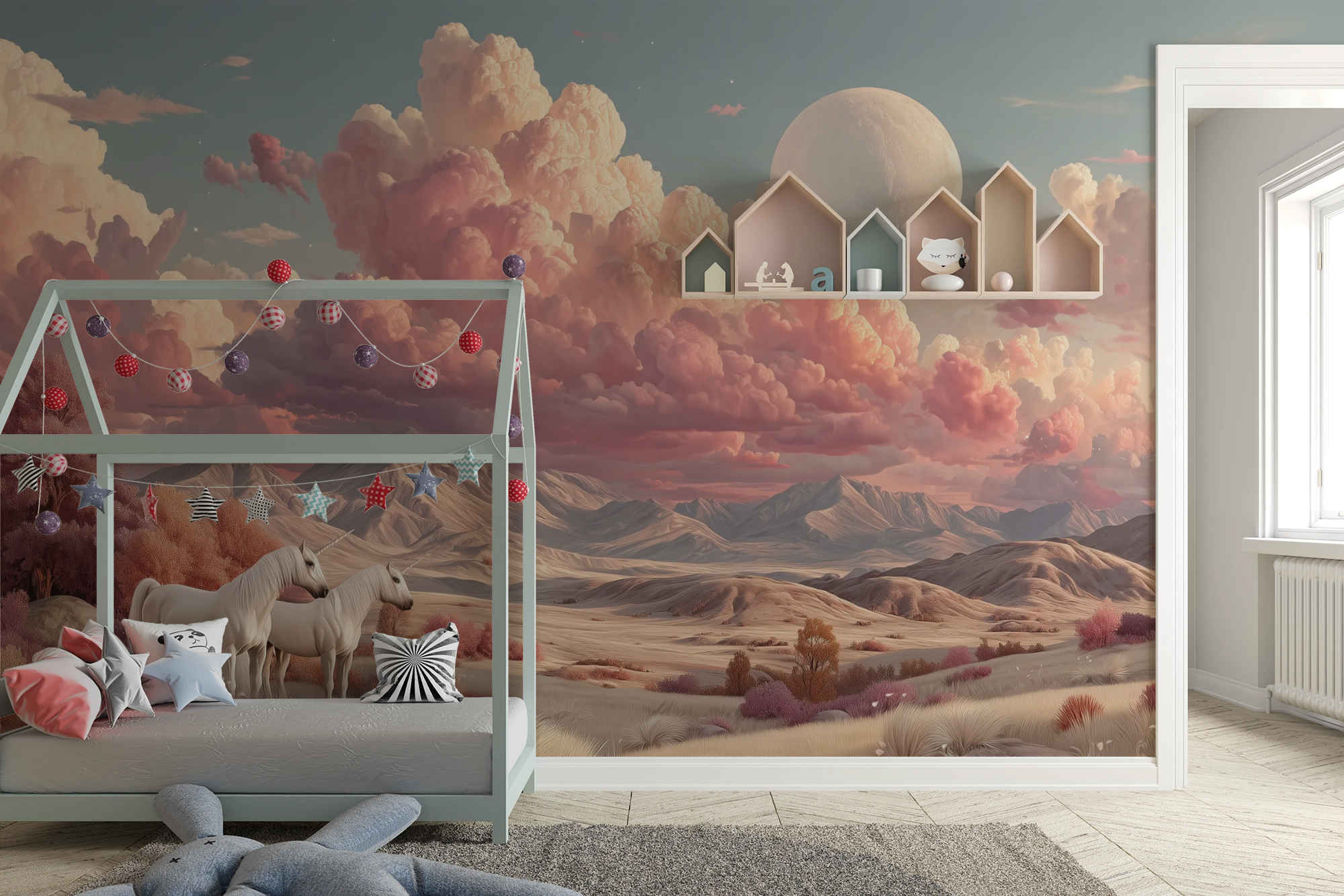 Blush Moon Unicorn Valley Wall Mural