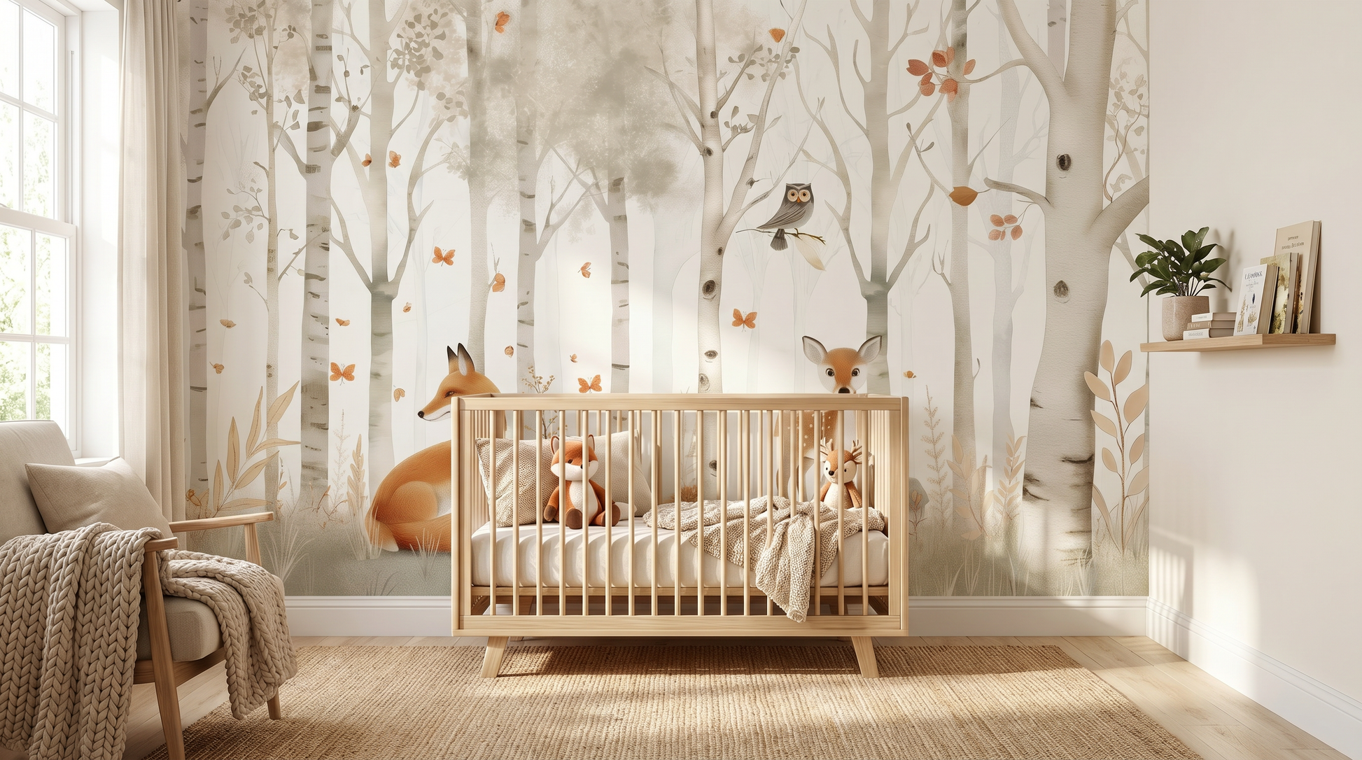 Whispering Birch Woodland Wall Mural – wall mural, view 3