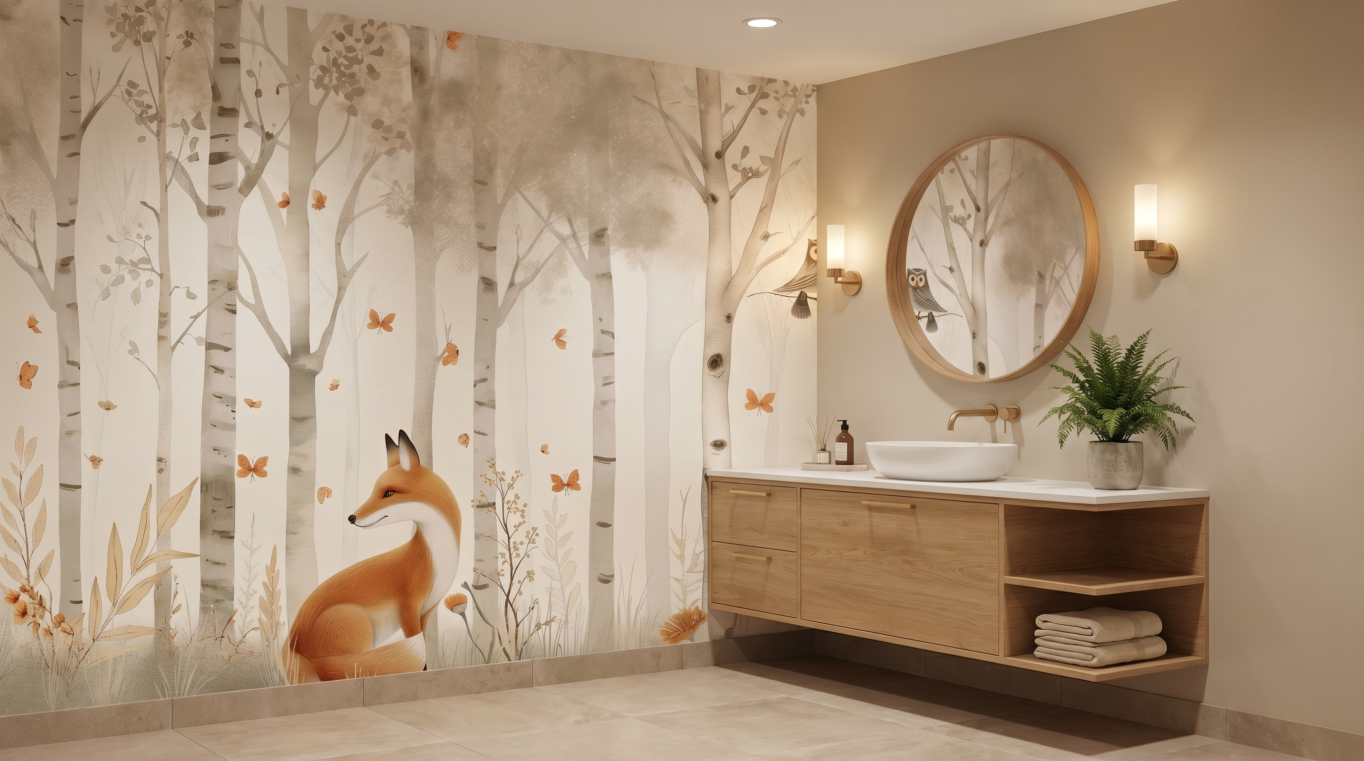 Whispering Birch Woodland Wall Mural