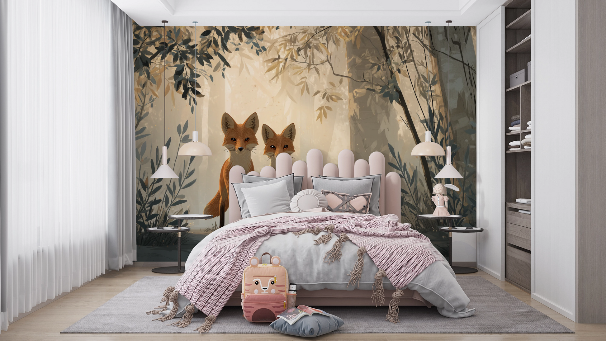 Golden Fox Hollow Wall Mural – wall mural, view 4