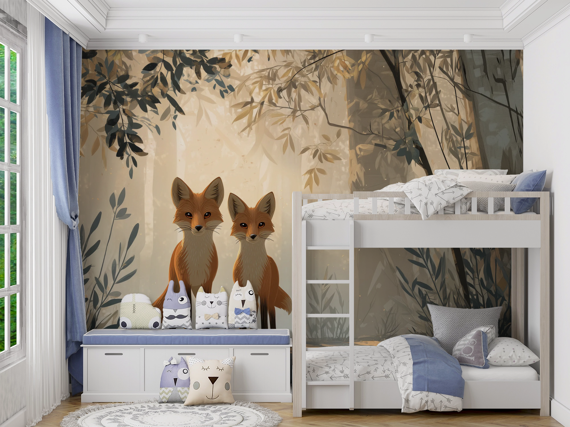Golden Fox Hollow Wall Mural