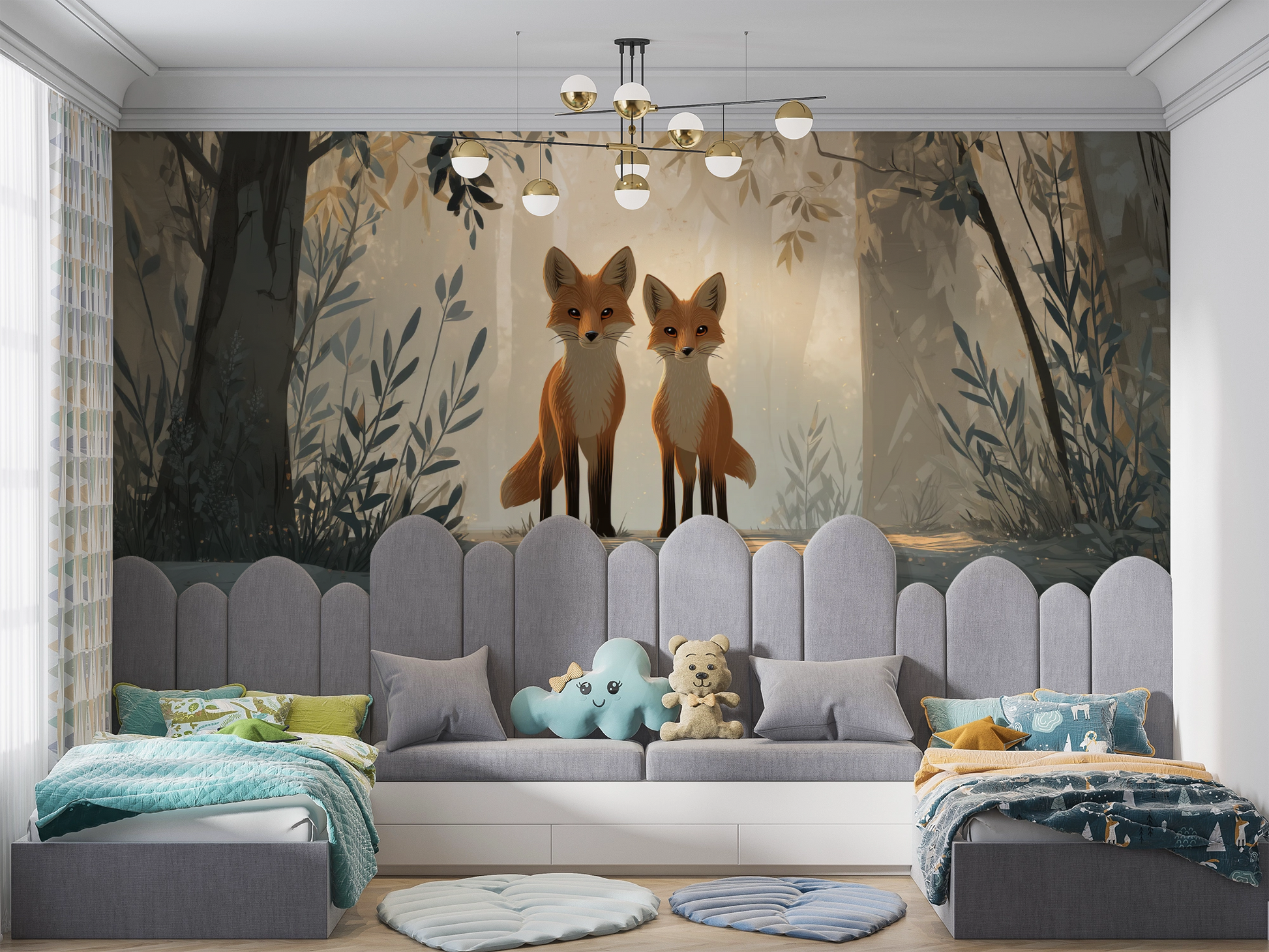 Golden Fox Hollow Wall Mural – wall mural, view 3