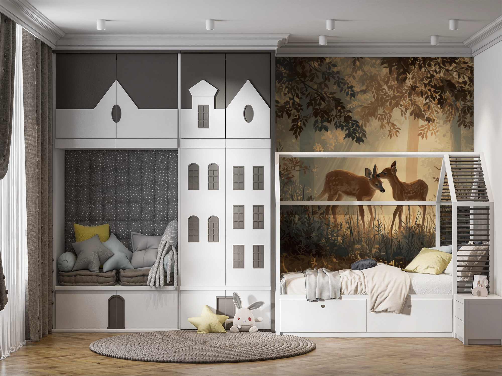 Golden Woodland Fawn Wall Mural