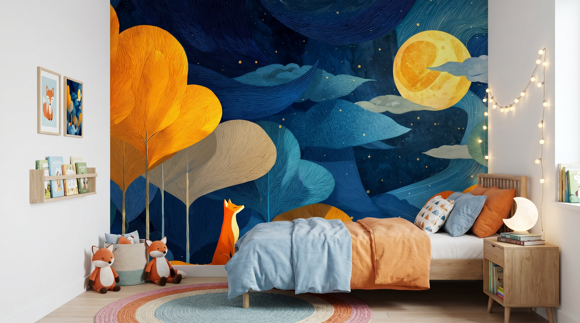 Moonlit Fox Grove Wall Mural – wall mural, view 4