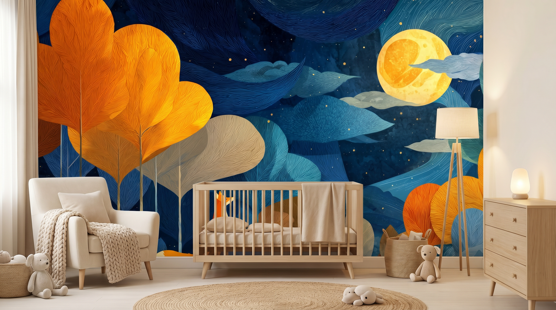 Moonlit Fox Grove Wall Mural – wall mural, view 5