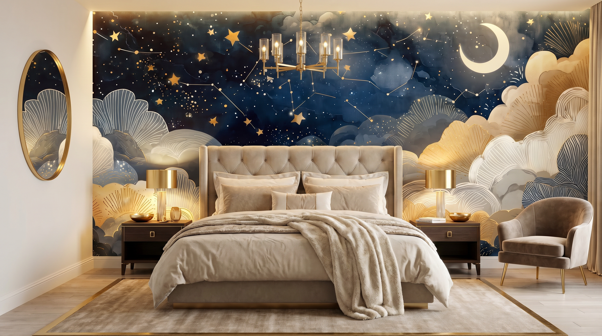 Celestial Mooncloud Dream Wall Mural – wall mural, view 4