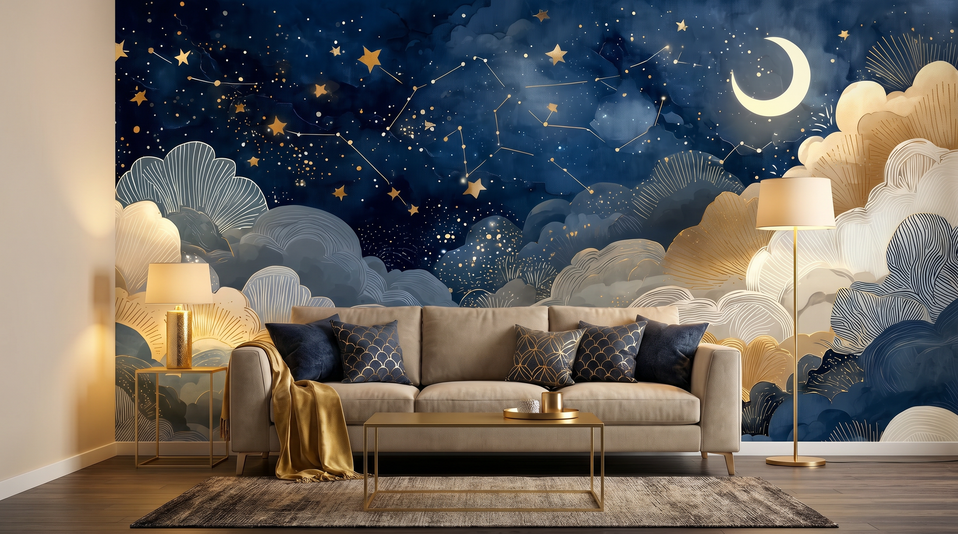 Celestial Mooncloud Dream Wall Mural – wall mural, view 5