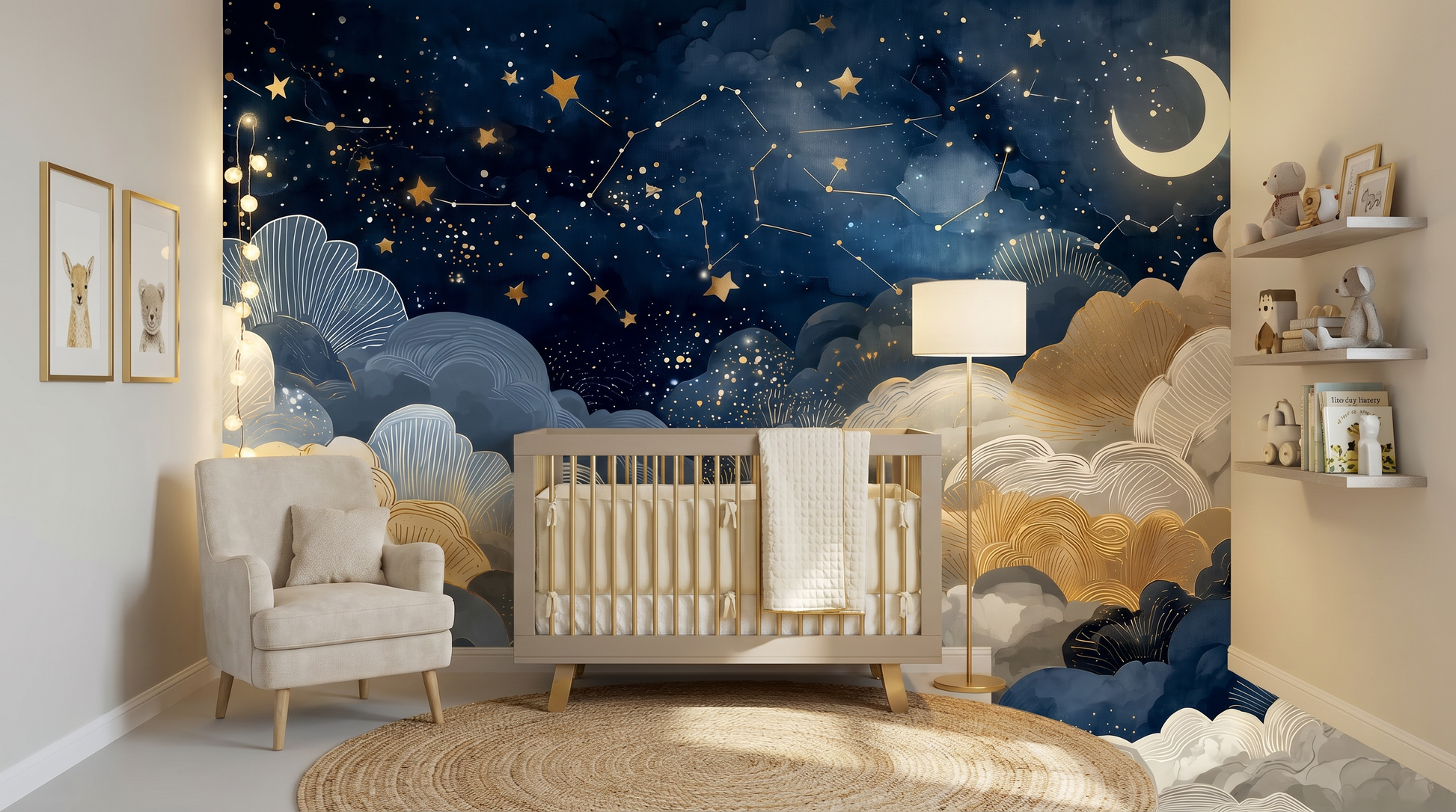 Celestial Mooncloud Dream Wall Mural – wall mural, view 2