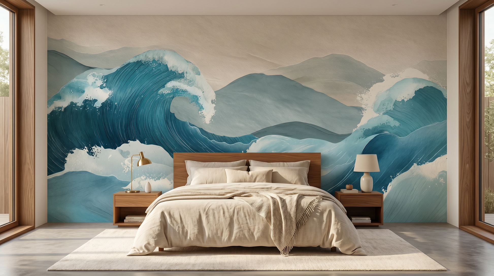 Serene Tidal Layers Wall Mural – wall mural, view 5