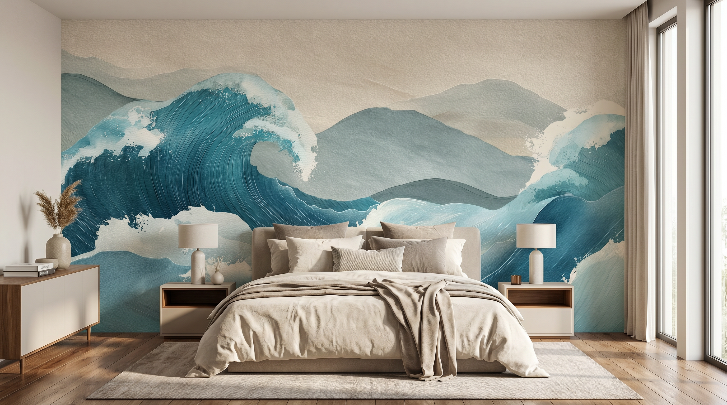 Serene Tidal Layers Wall Mural
