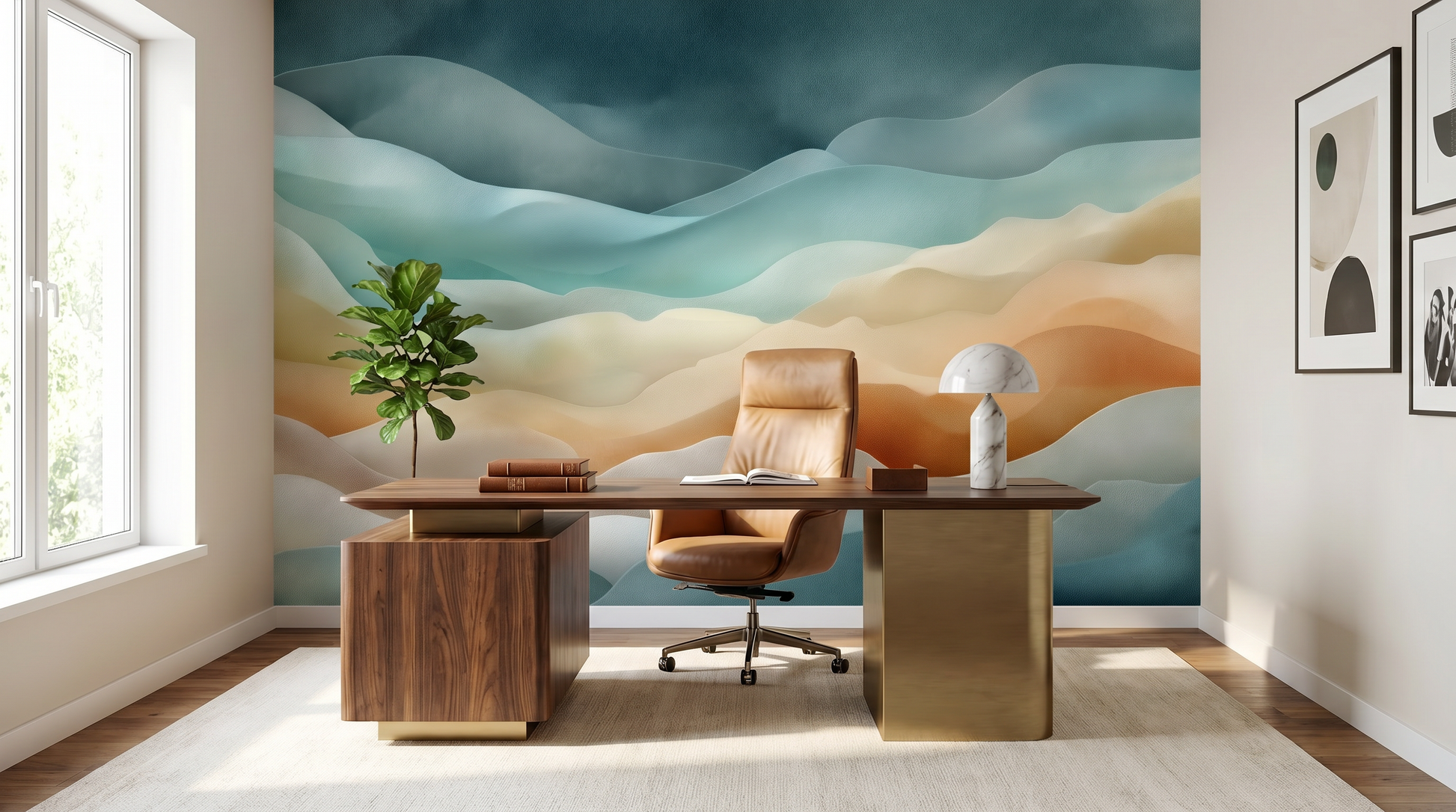 Layered Drift Abstract Wall Mural – wall mural, view 4