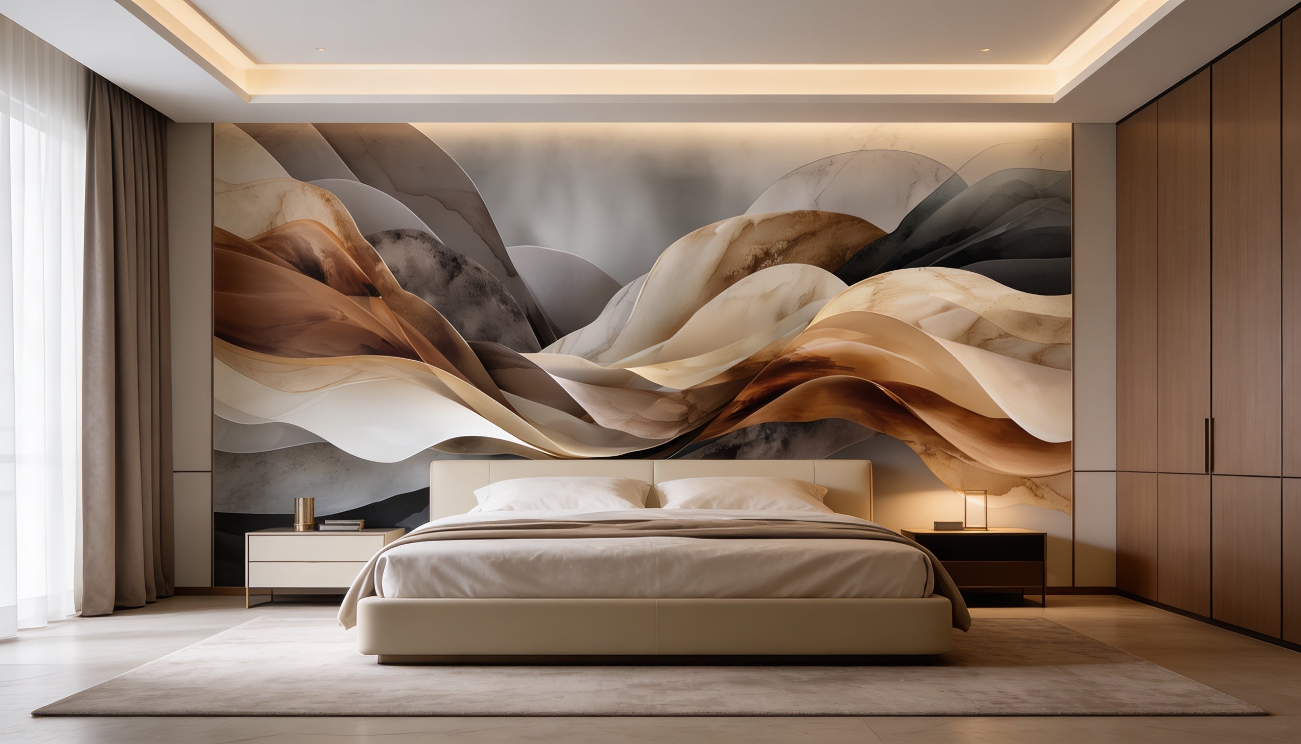 Sculpted Earth Flow Wall Mural