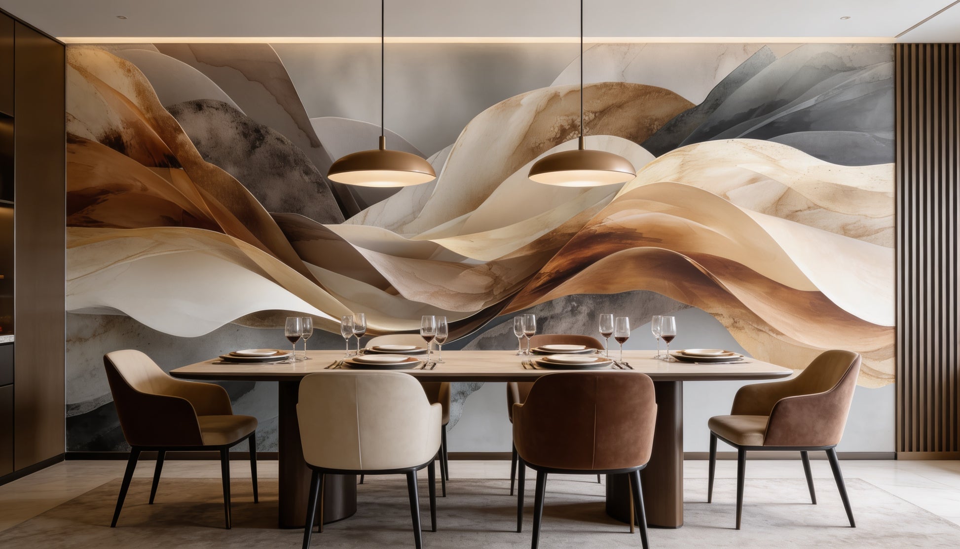 Sculpted Earth Flow Wall Mural – wall mural, view 3