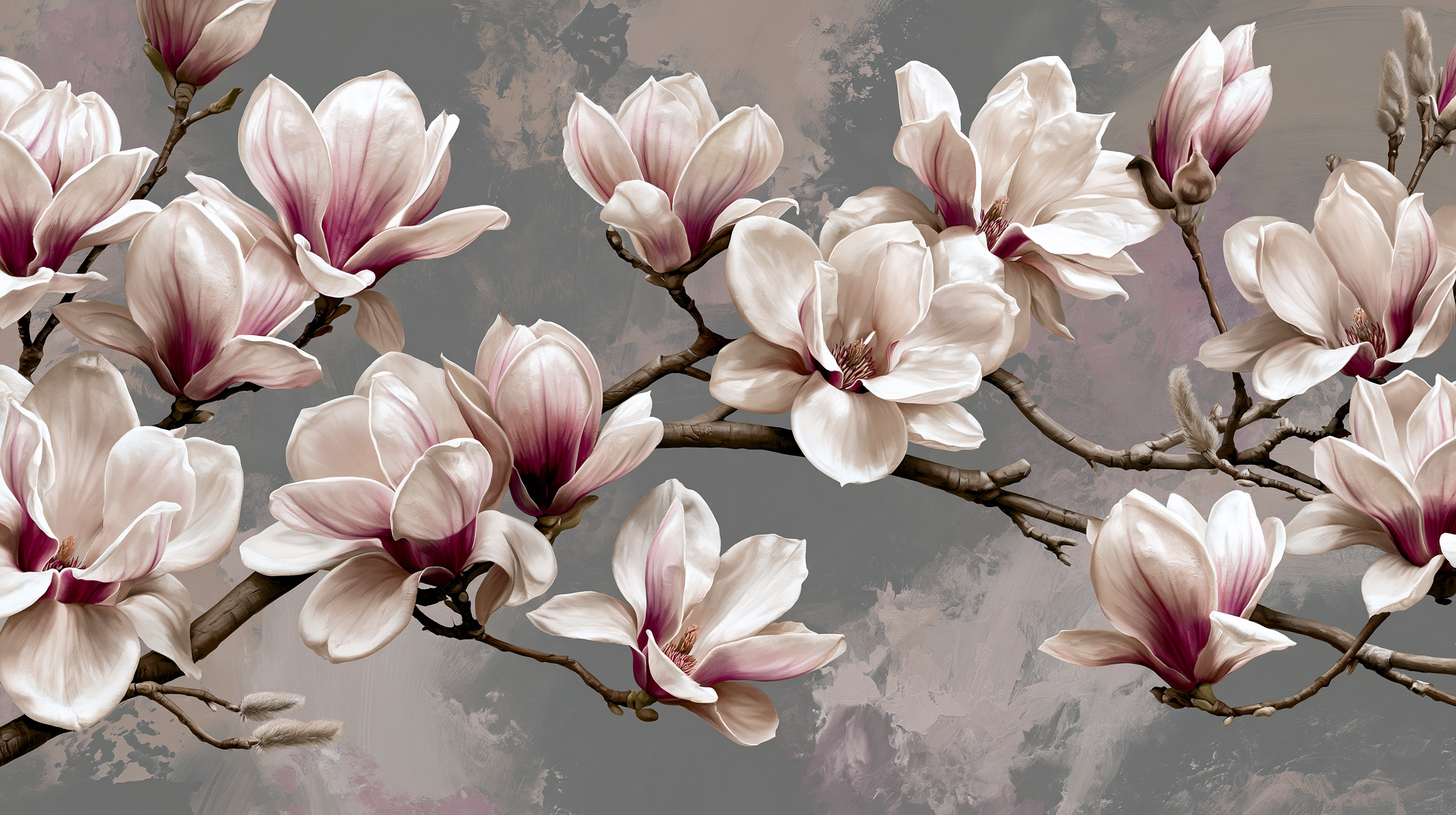 Blush Cherry Blossom Branch Wall Mural – premium peel-and-stick wall mural