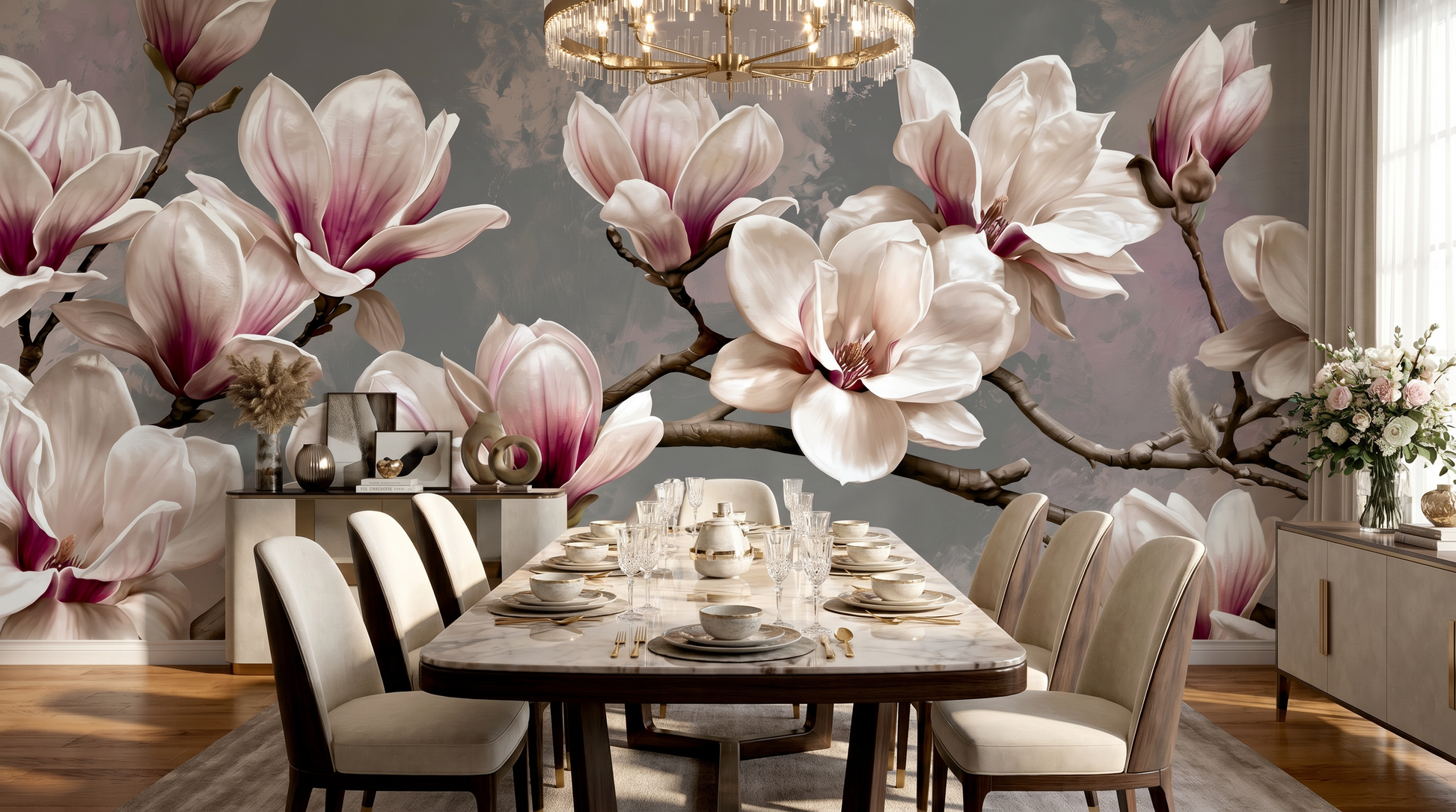 Blush Cherry Blossom Branch Wall Mural – wall mural, view 5