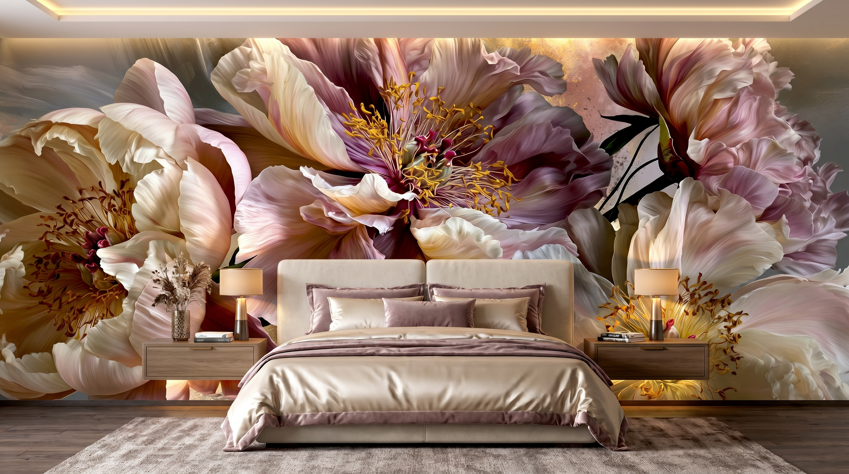 Blush Peony Grandeur Wall Mural – wall mural, view 2