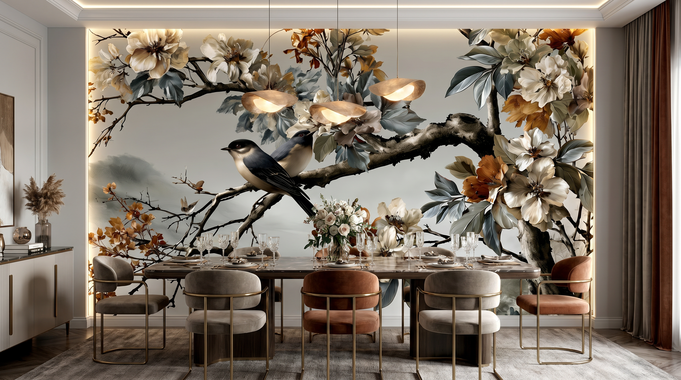 Autumn Blossom Song Wall Mural