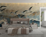 Freedom Over the Waves Seagulls in Flight